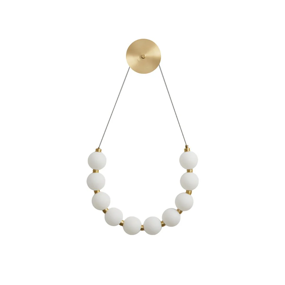 Necklace Loop Wall Lamp - Model A Set of 2 / Brass & White / Warm Light