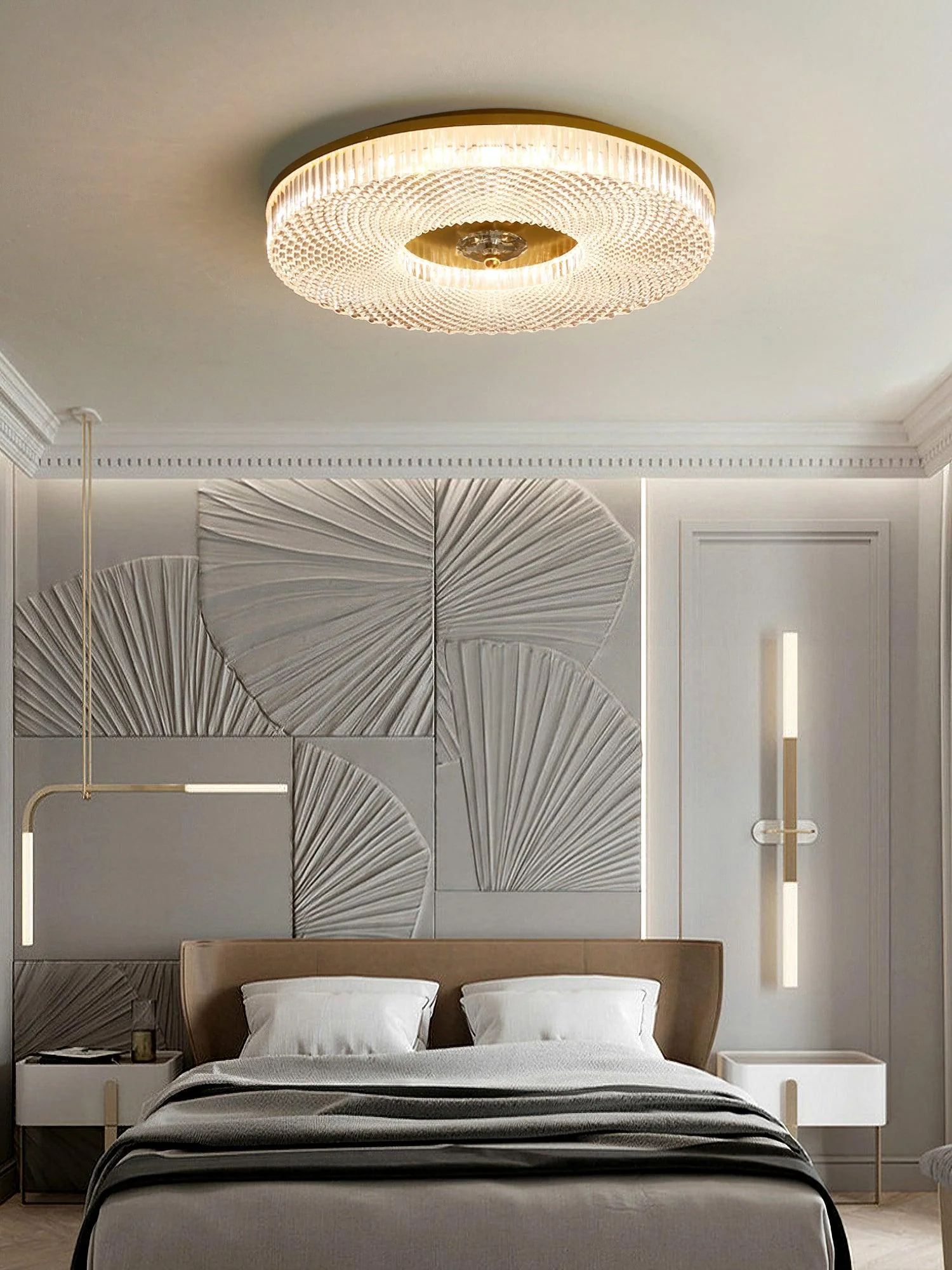 Потолочный светильник Ayla LED Flush Mount - ∅40см х 7см, белый, теплый свет