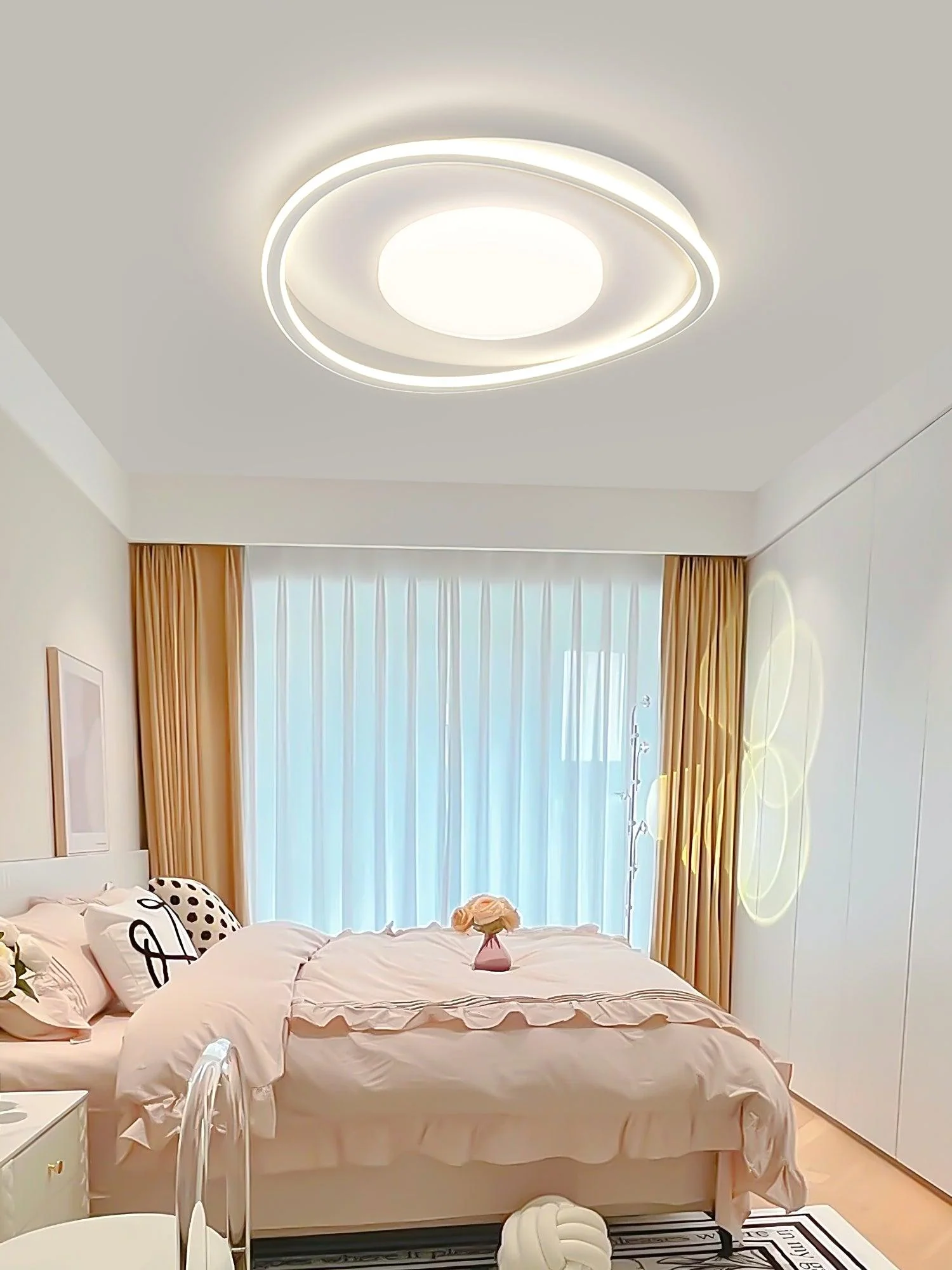 Потолочный светильник Minimalist Geometry LED - ∅50см x 10см, белый, черный, холодный свет