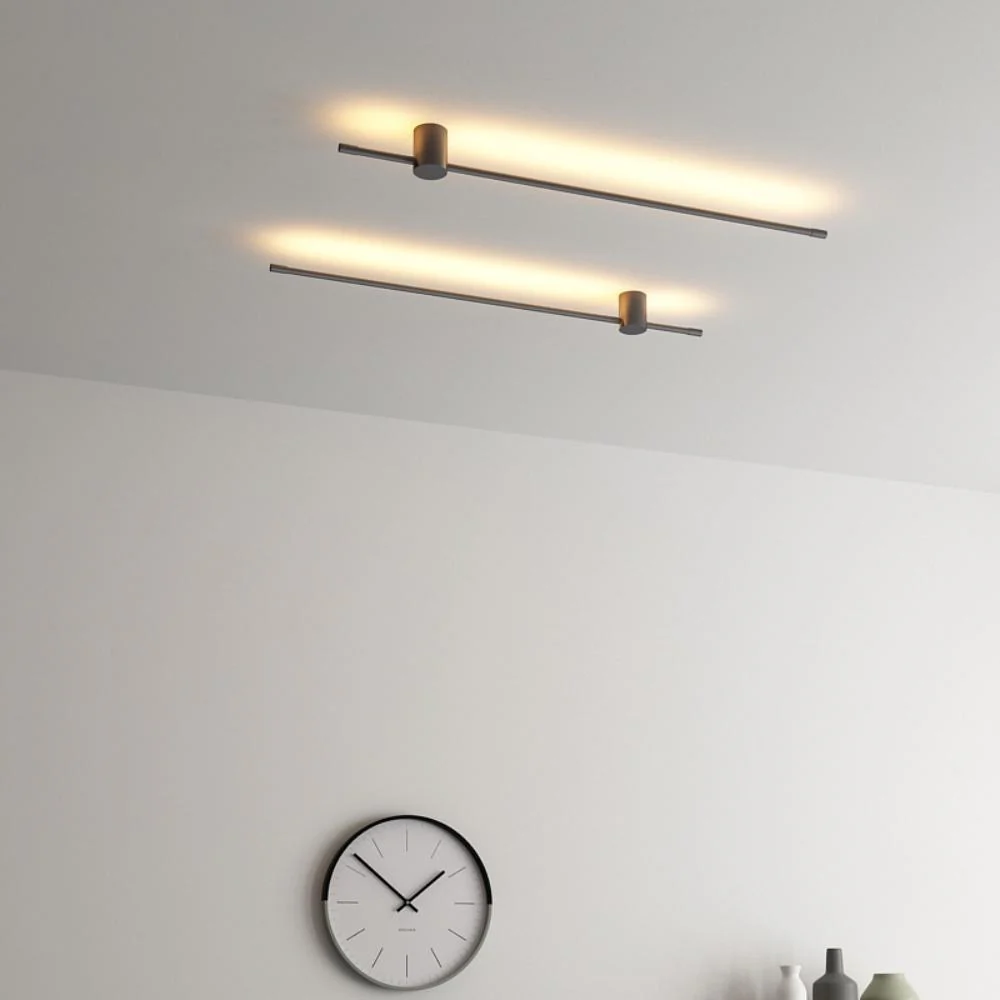 Linear LED Wall Light - Model C Set of 2 / Black / Cold Light