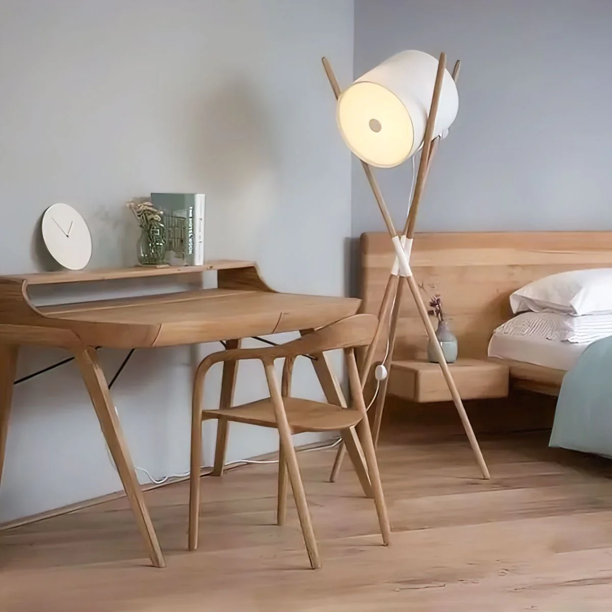 Торшер Shift Lamp - ∅58см x 173см, черный, дерево