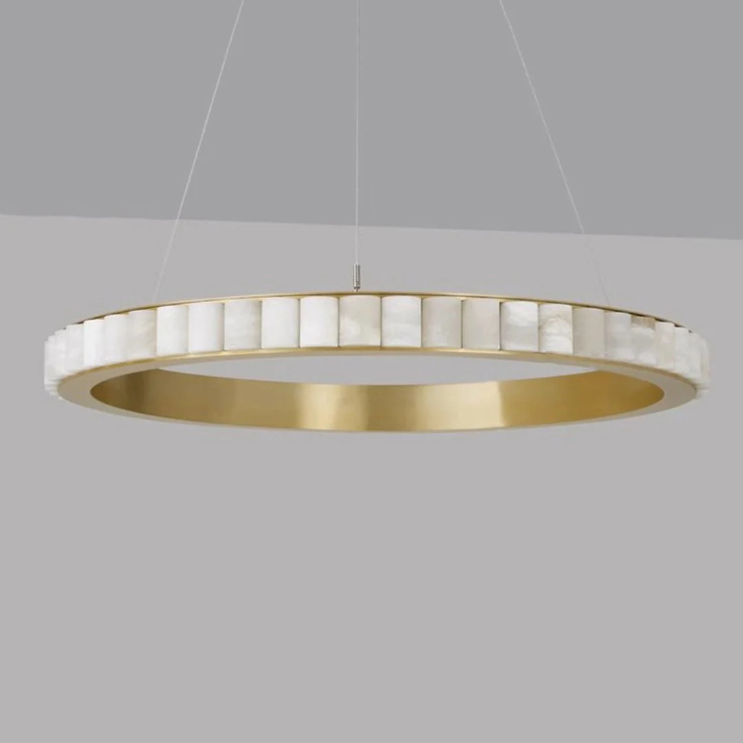 Люстра Alabaster Avalon Halo - ∅60см x 8см, черный, теплый свет