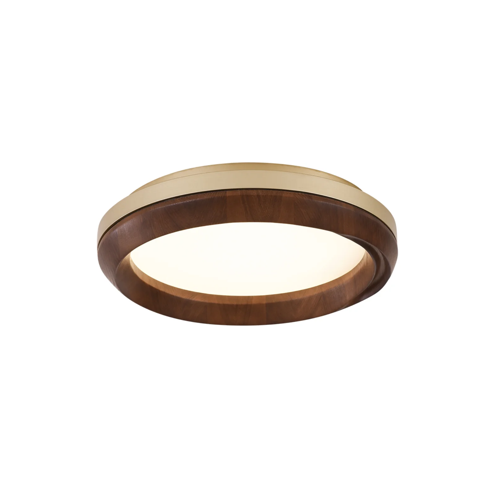 Потолочный светильник Ripple Wood - ∅45см x 13см, черный, орех, теплый свет