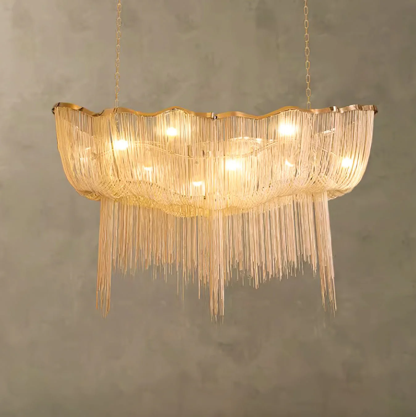 Люстра Chains Shimmering - три уровня ∅90см x 170см, золотой