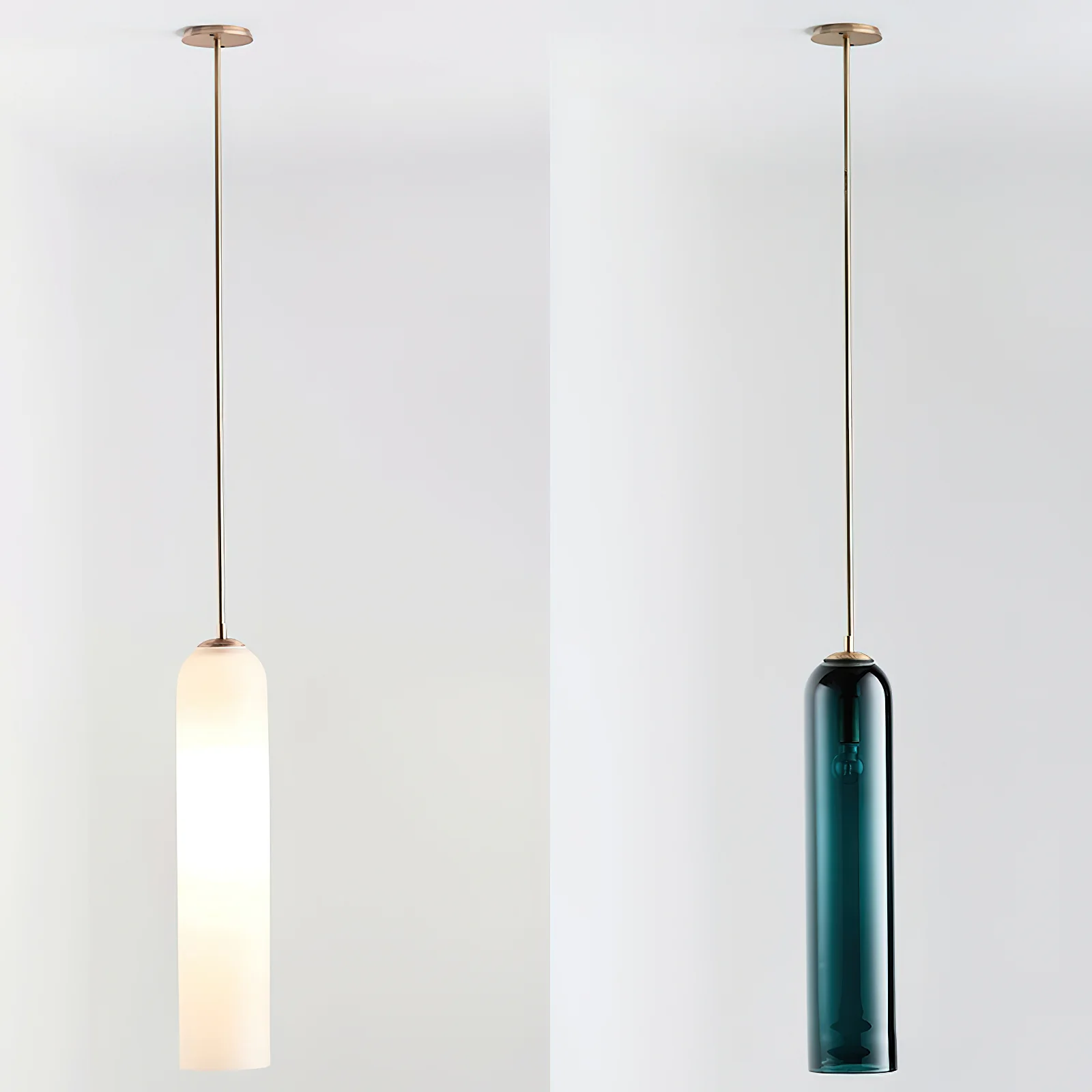 Подвесной светильник Long Tube Glass - ∅10см x 120см, золотой, прозрачный