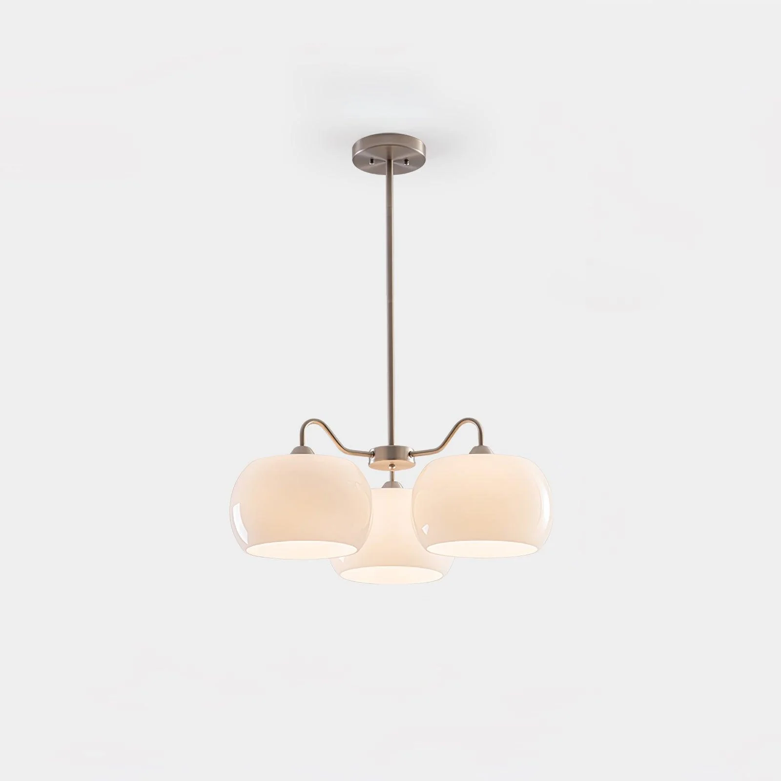 Люстра Nickel Glass Persimmon - 5 плафонов ∅90см x 30см, никель, белый