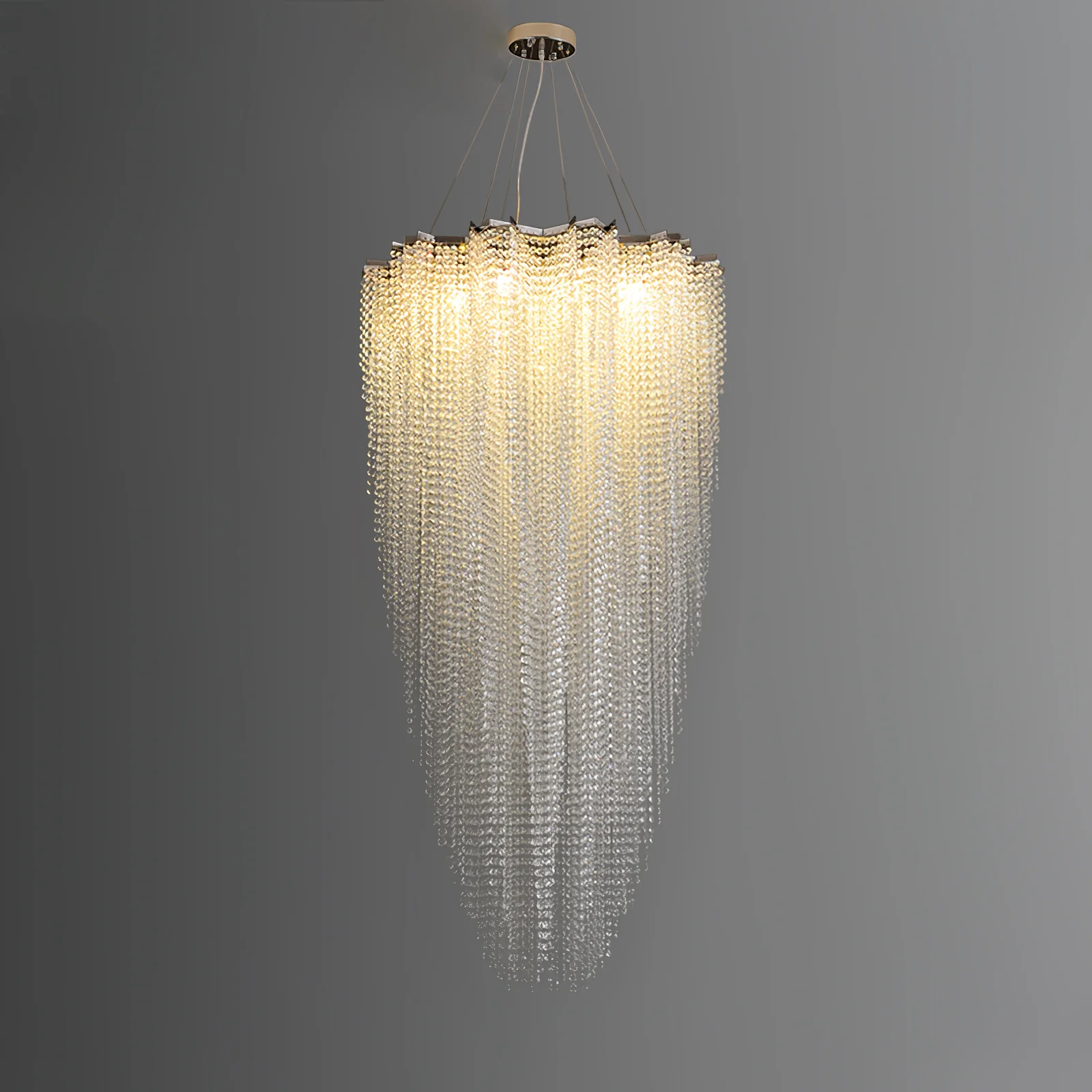Люстра Stalizi Crystal - ∅80см x 150см, хром, прозрачный кристалл
