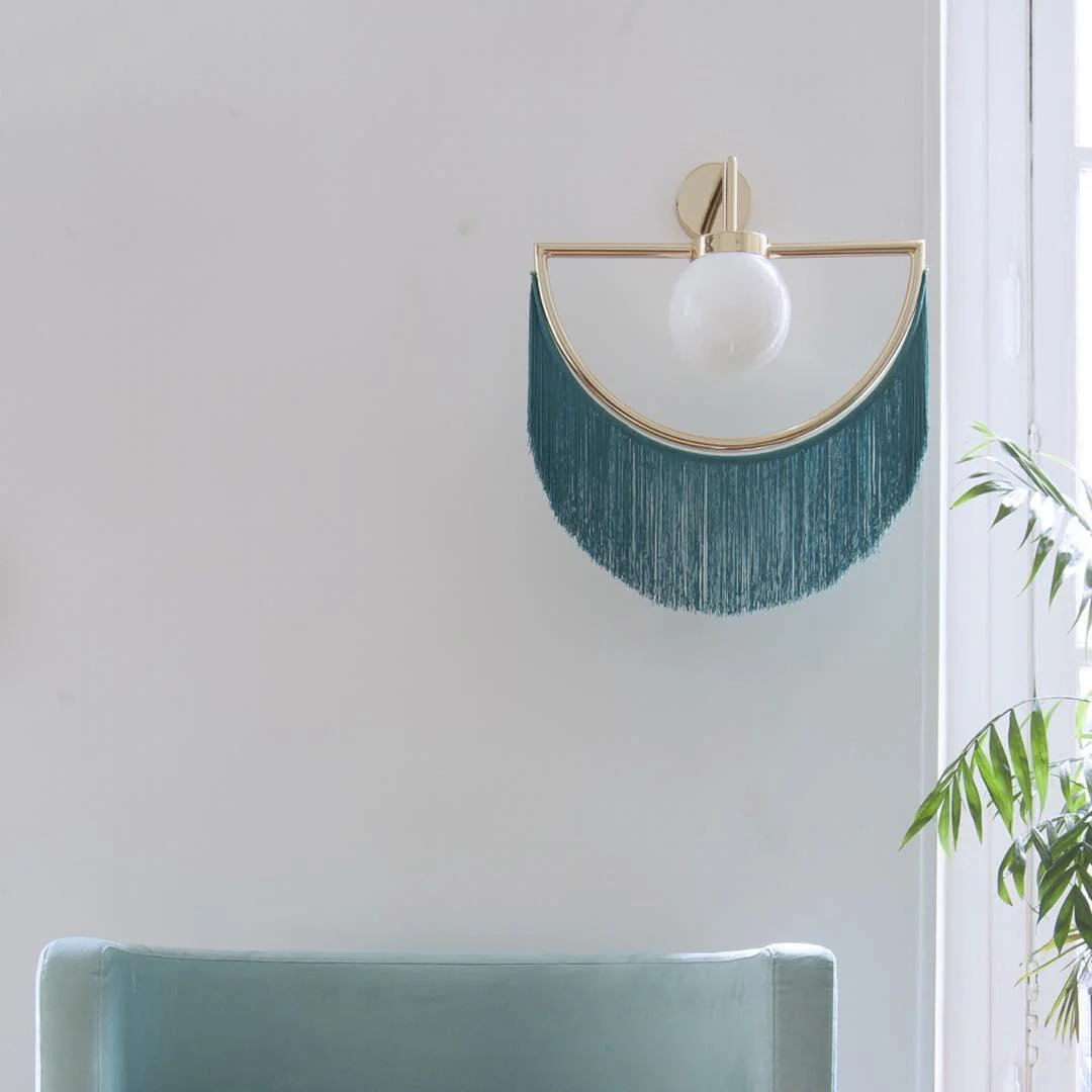 Настенный светильник Wink Tassel Cute - ∅38см x 45см, золотой, черный