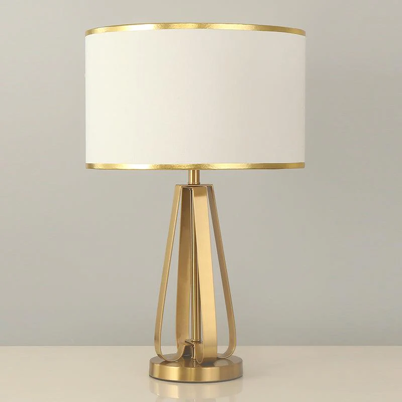 Laila Table Lamp - ∅ 15″ x H 22″ / Dia 38cm x H 56cm / Gold & White / AU plug