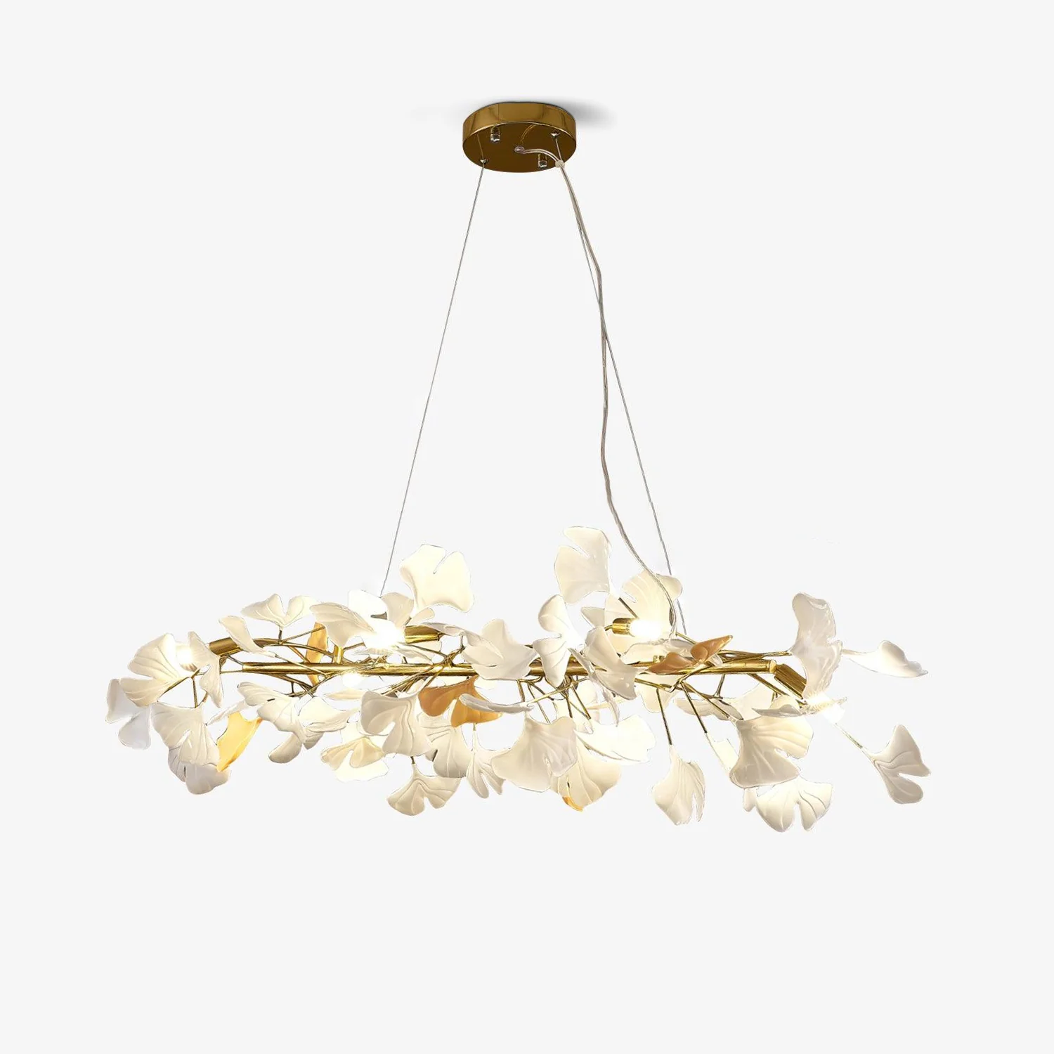 Люстра Gingko M - 150см x 30см, черный, белый