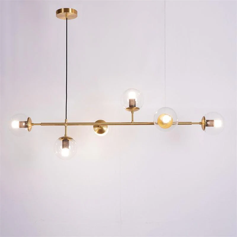Люстра Orb - 120см х 45см, черный, янтарь