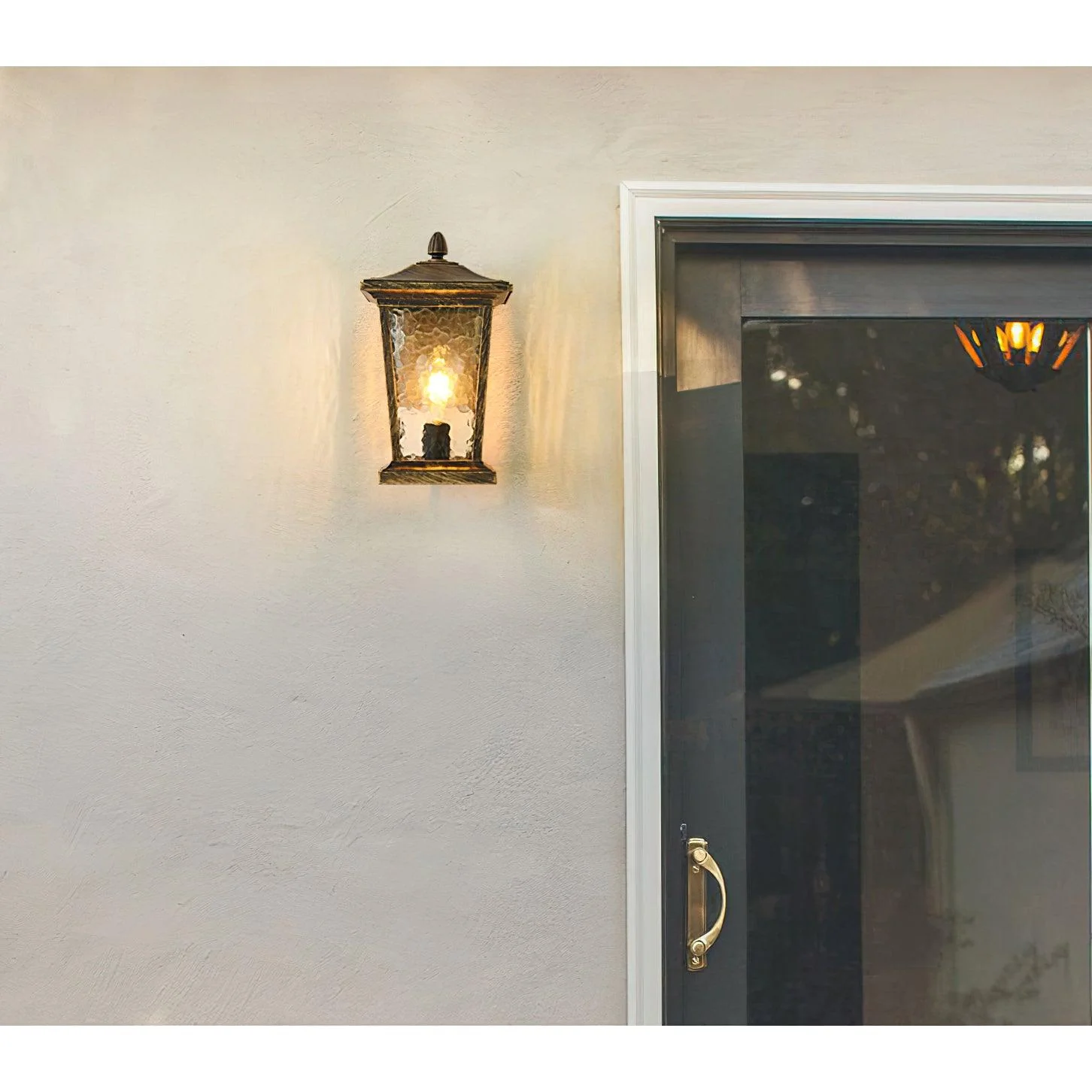 Lodge Birdcage Outdoor Wall Lamp - Set of 2 / Antique / Clear glass