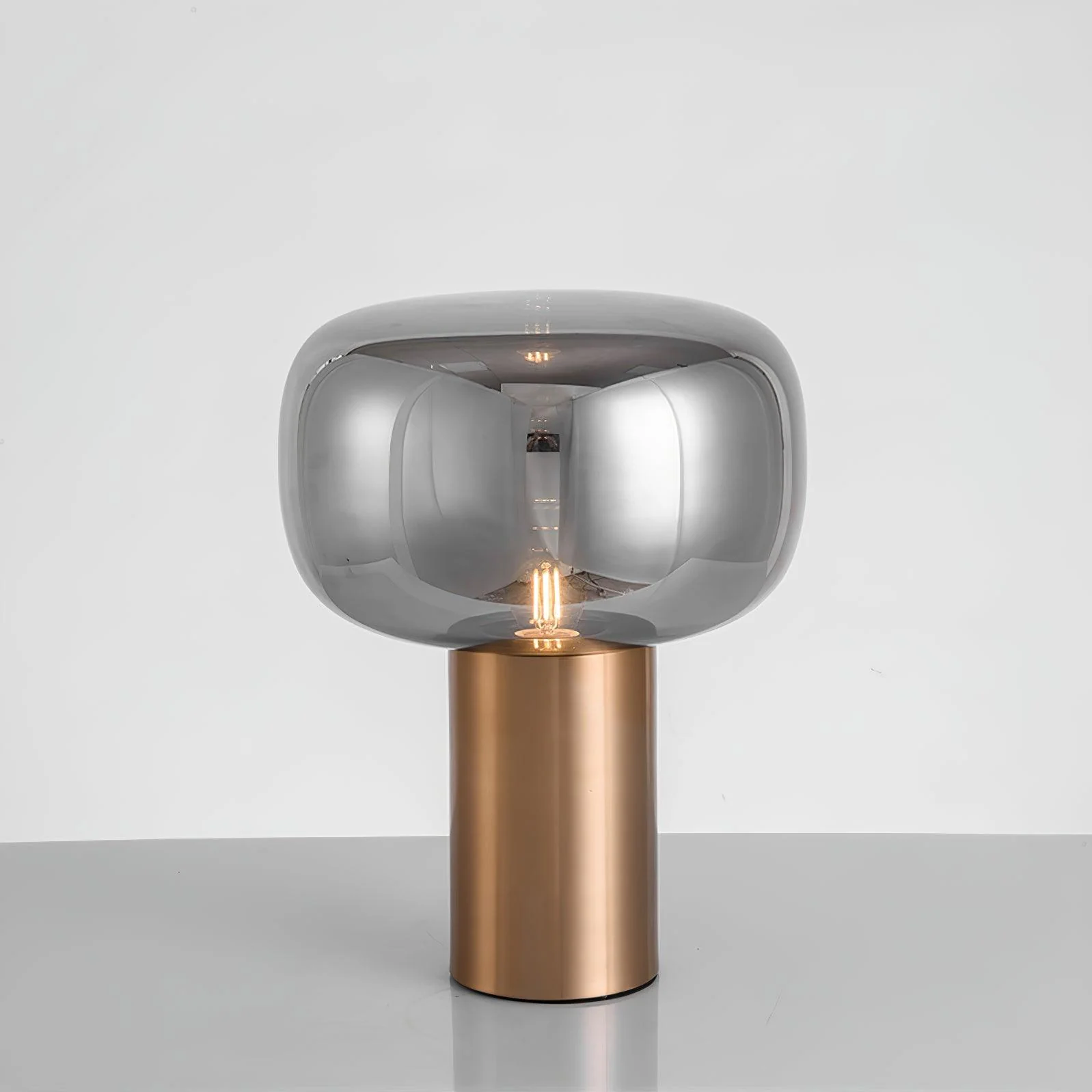 Noak Table Lamp - ∅ 11.8″ x H 16.1″/ Dia 30cm x H 41cm / Gold & Smoke Gray / AU plug