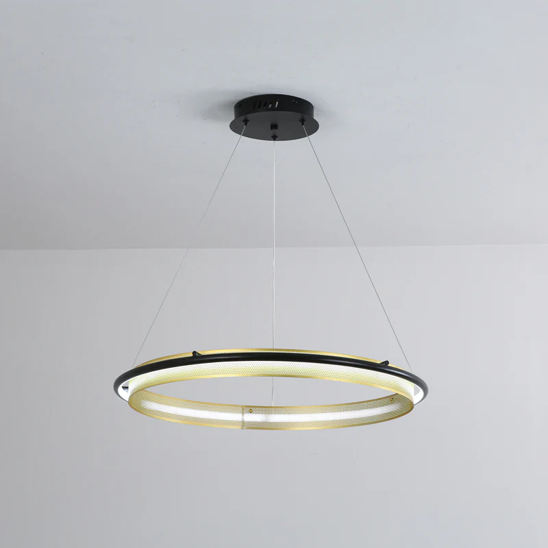 Люстра Acrylic LED Round - 3 яруса: ∅60см + ∅80см + ∅100см, черный, янтарь, теплый свет