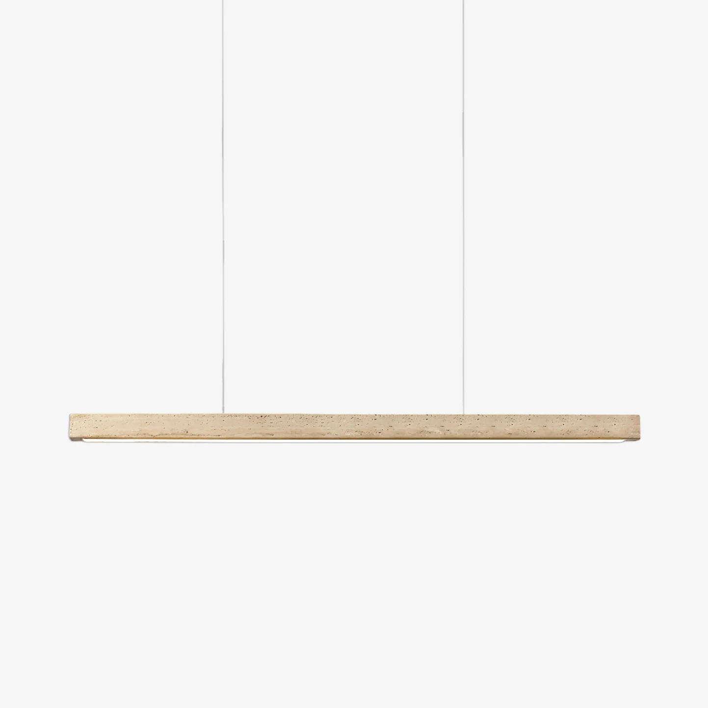 Подвесной светильник Linear Travertine - ∅150см x 5см, дерево, желтый травертин, теплый свет