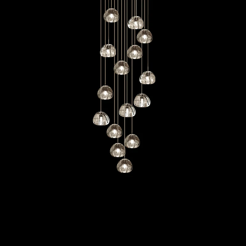 Подвесной светильник Cherry Crystal - 7 подвесов ∅35см x 150см, прозрачный