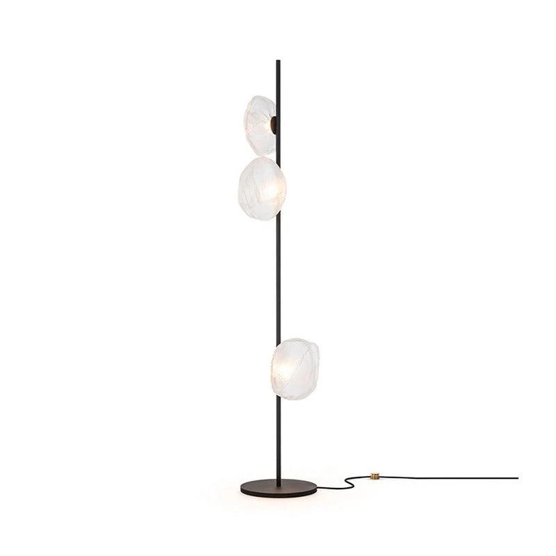 Glass Mesh Petals Floor Lamp - 6 heads ∅ 13.8″ x H 70.9″ / Dia 35cm x H 180cm / Gold+Smoke gray / UK plug