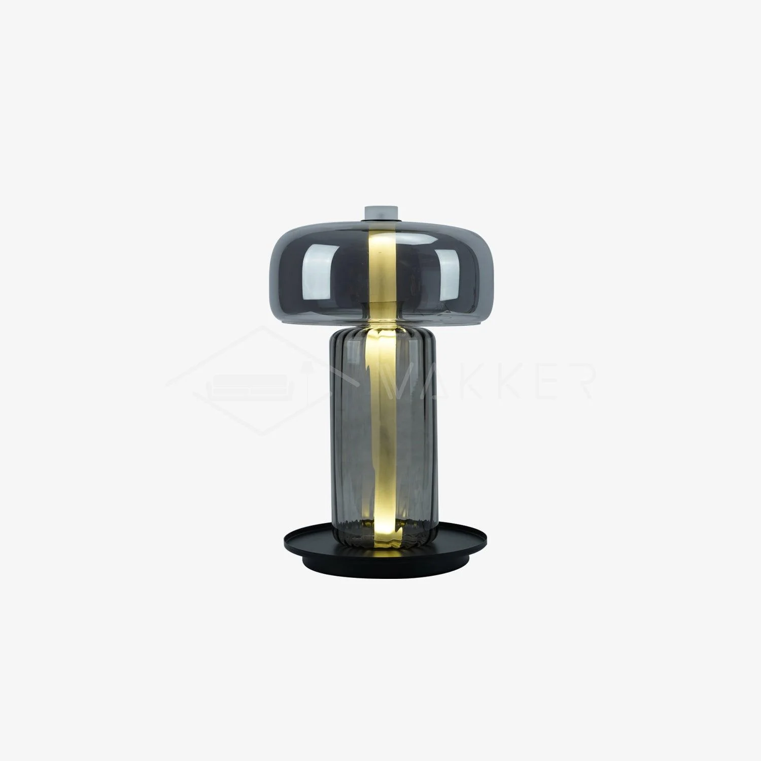 Rapanui Table Lamp - ∅ 11″ x H 13.7″ / Dia 29cm x H 35cm / Smoky gray / UK plug