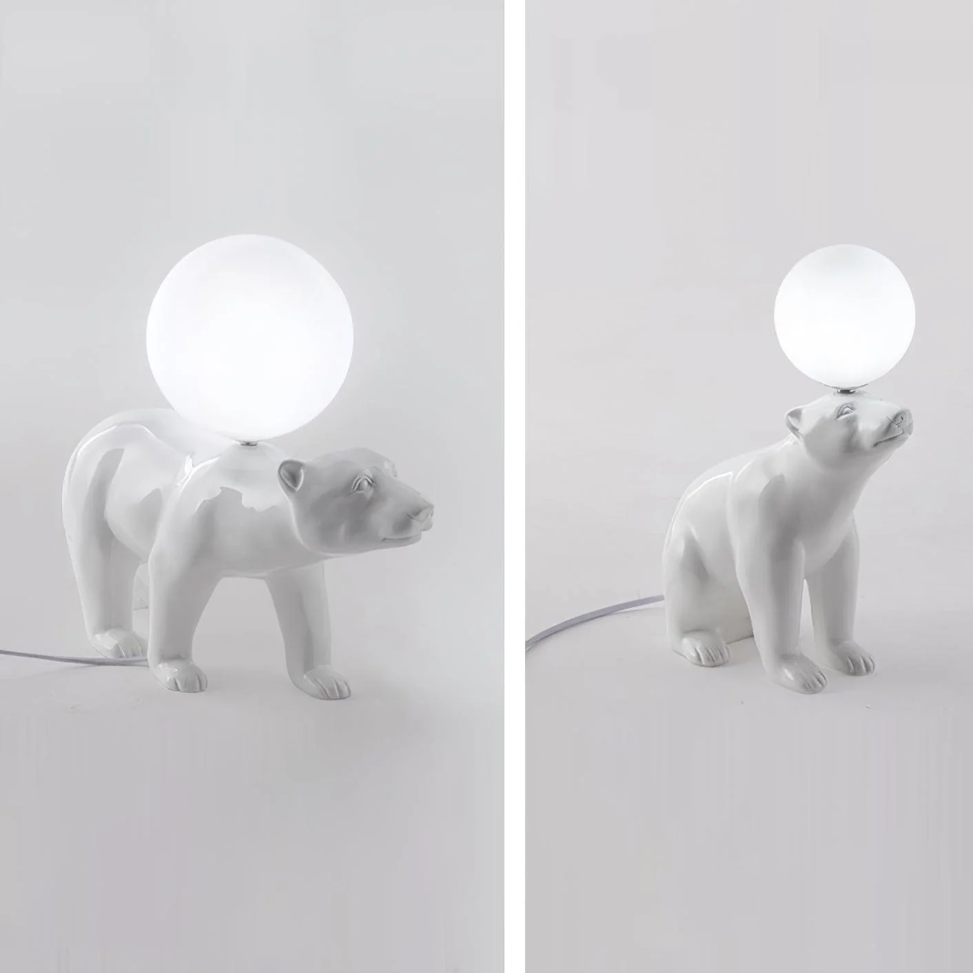 Настольный светильник Polar Bear - модель A ∅24см x 37см, белый
