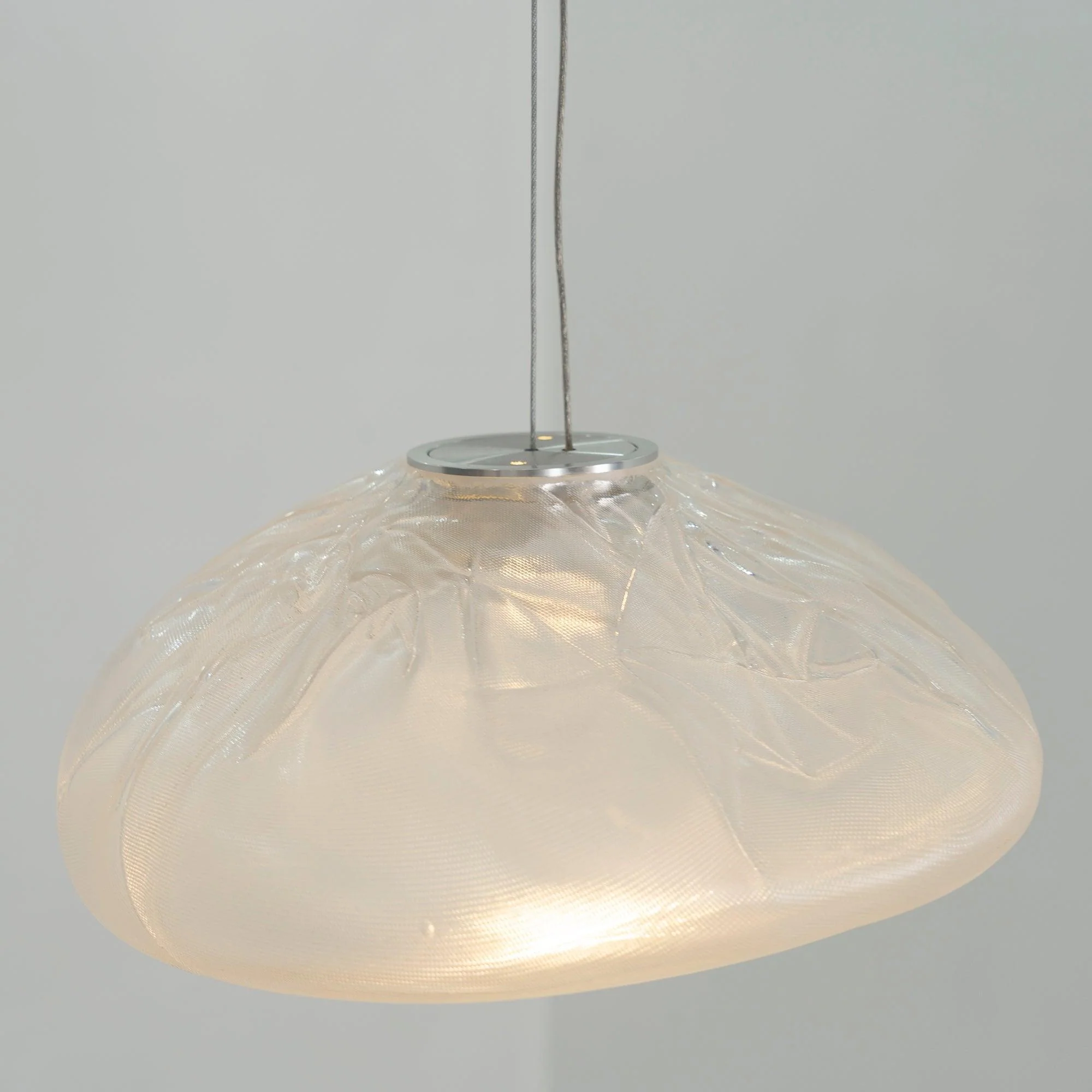 Подвесной светильник Blown Glass Mesh - 20 подвесов, круглое крепление, ∅20см, белый, стекло