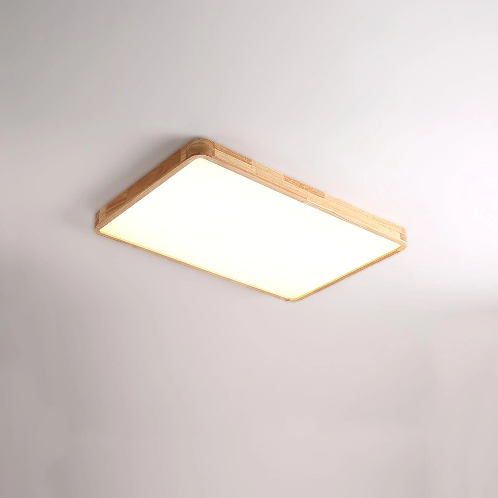 Потолочный светильник Wooden Geometric - ∅40см x 7см, дерево, теплый свет