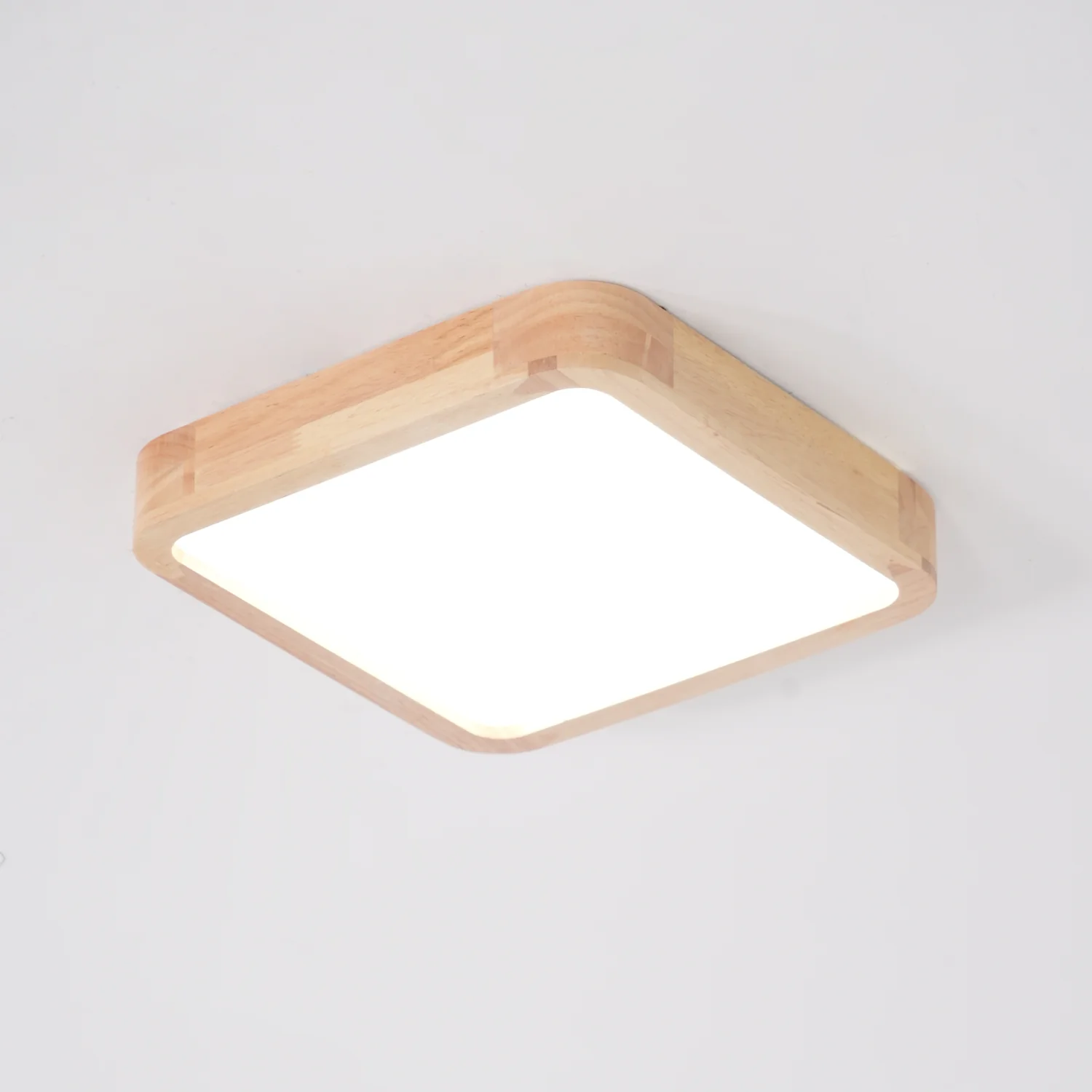 Потолочный светильник Wooden Geometric - ∅40см x 7см, дерево, теплый свет