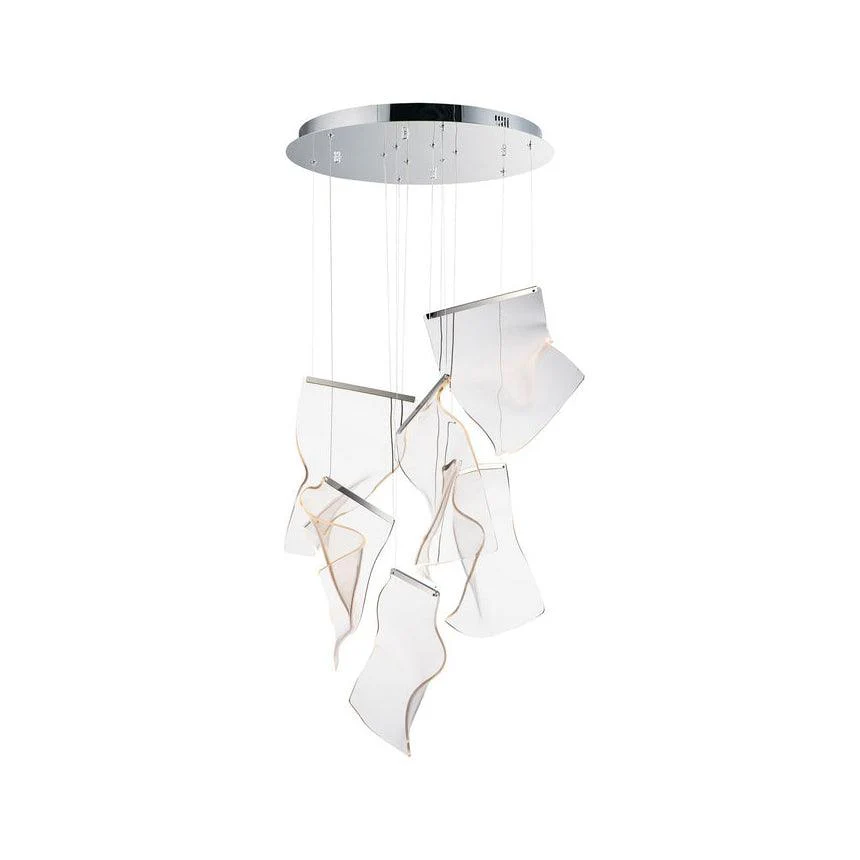 Люстра Acrylic LED - 3 подвеса, ∅35см х 150см, золотой
