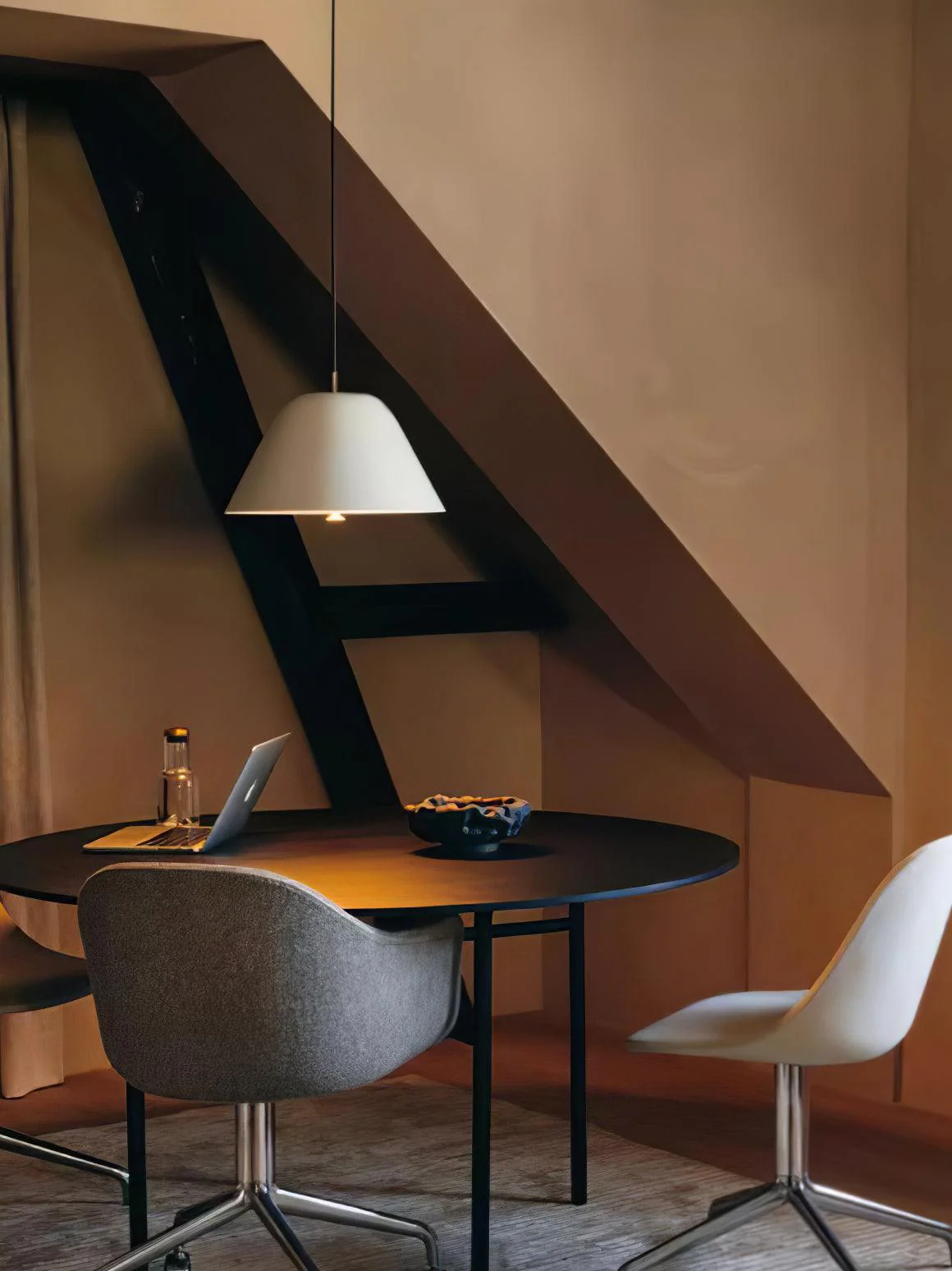 Подвесной светильник Minimalist - ∅28см x 150см, белый, черный