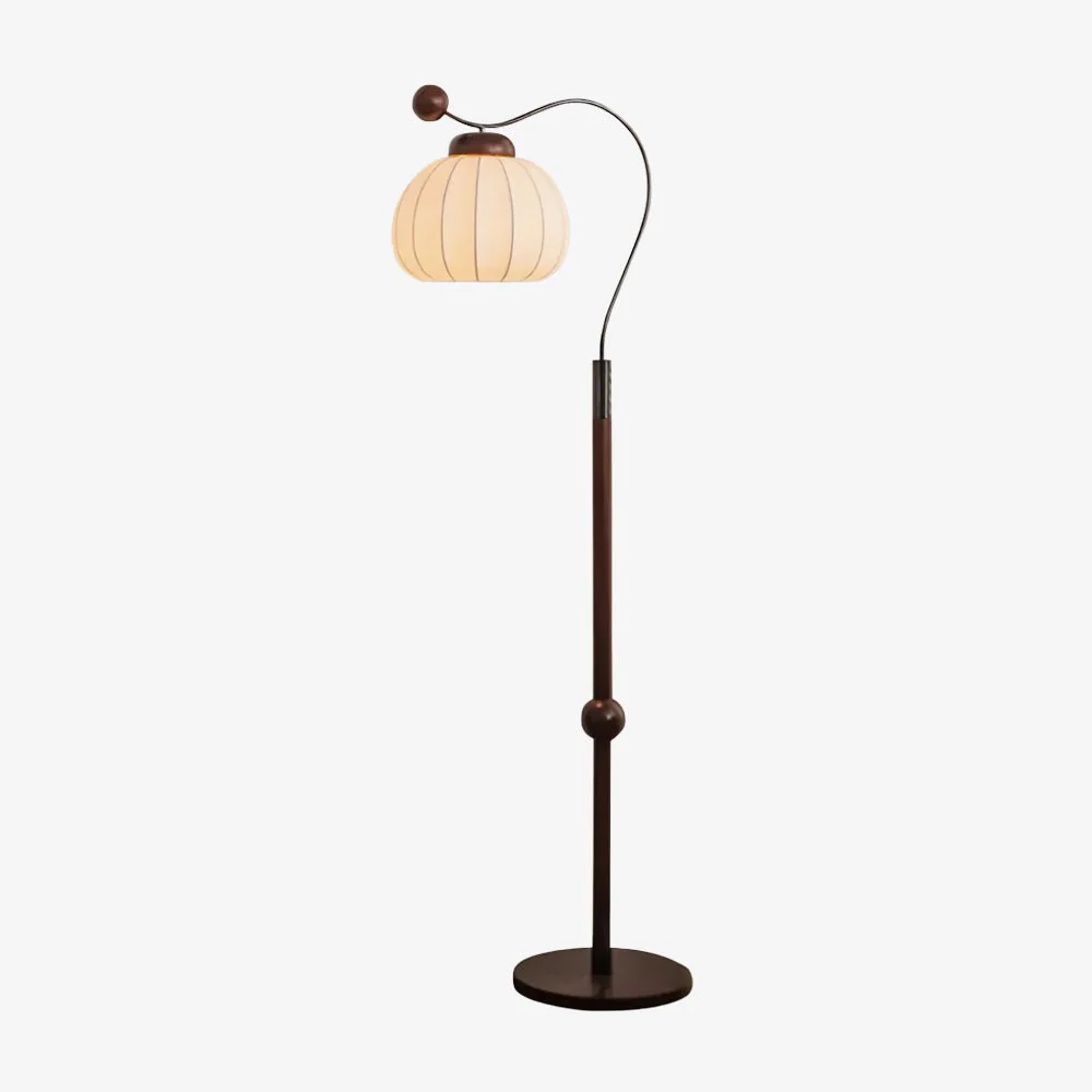 Торшер Silk Globe - ∅30см х 150см, орех, золотой