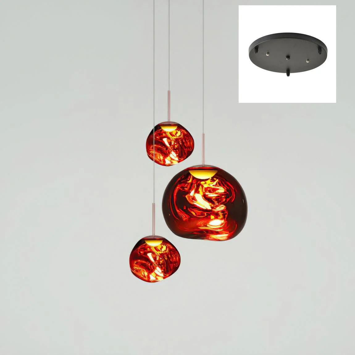Подвесной светильник Multi Lava Round - 20 плафонов ∅100см, серебряный