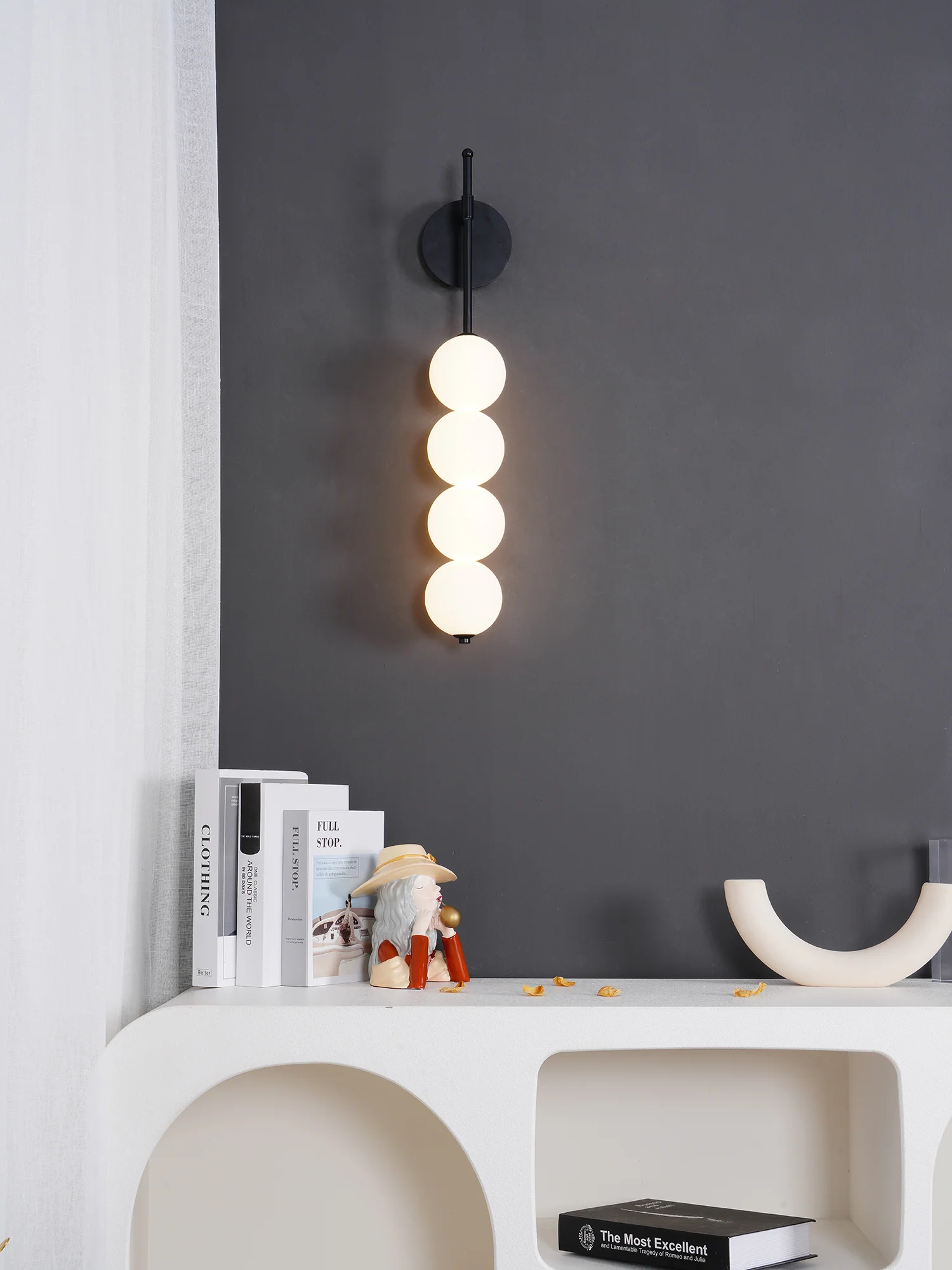 Abacus Wall Lamp - Set of 2 / Gold & Plastic ball / Warm White