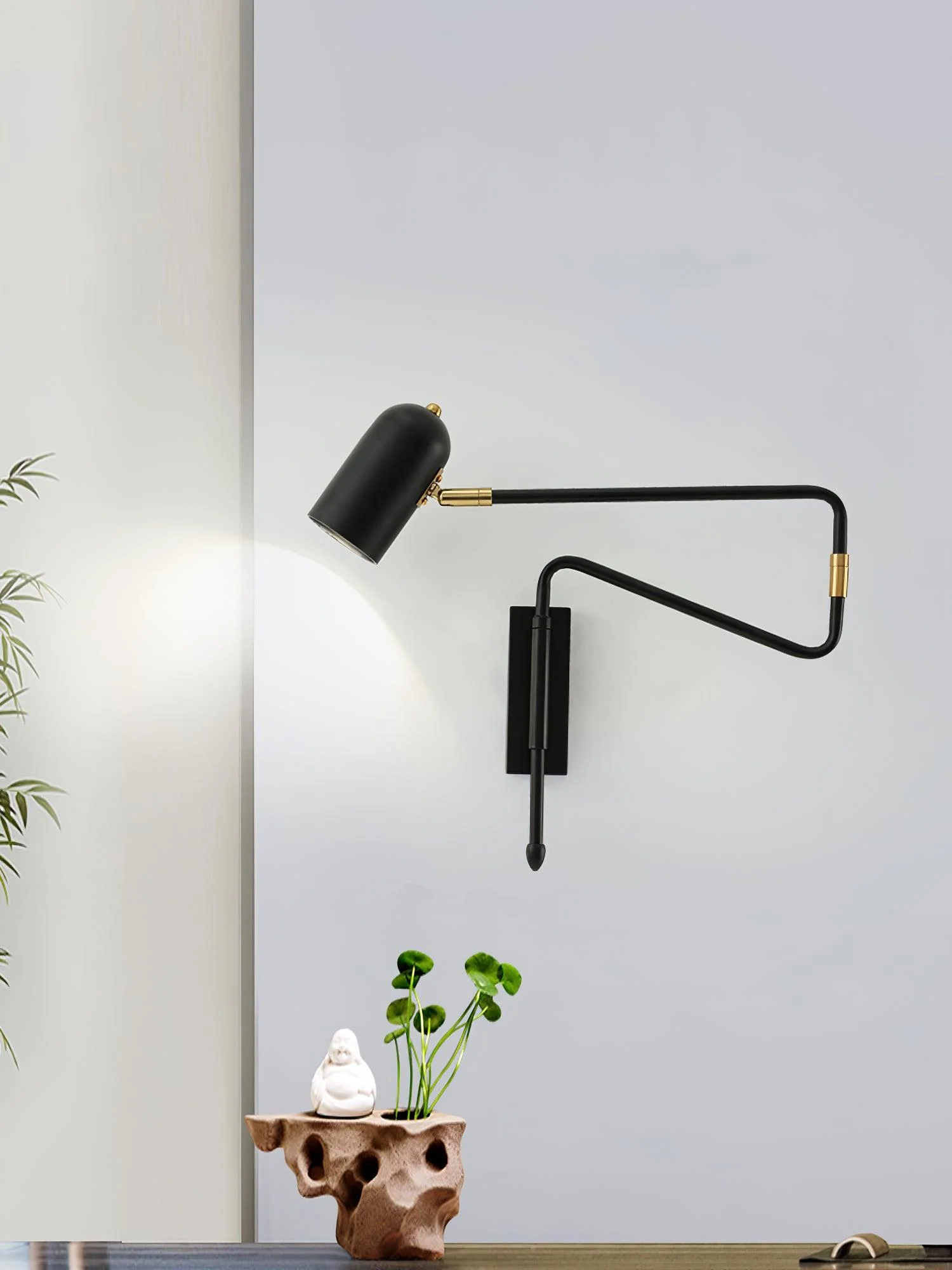 Настенный светильник Adjustable Arm Plug In - модель A, 42см x 41см, золотой