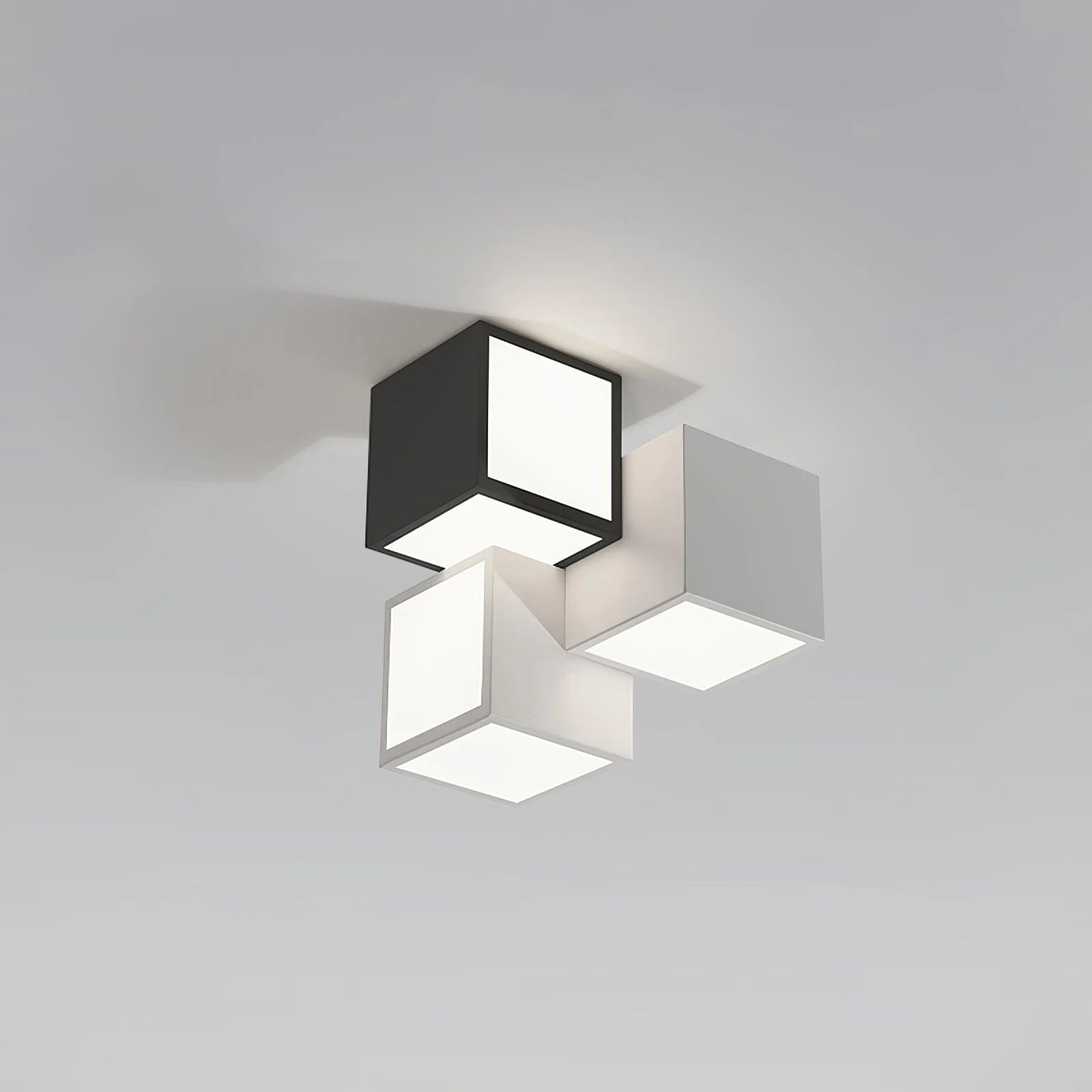 Потолочный светильник Geometric - ∅30см x 30см, черный, теплый свет