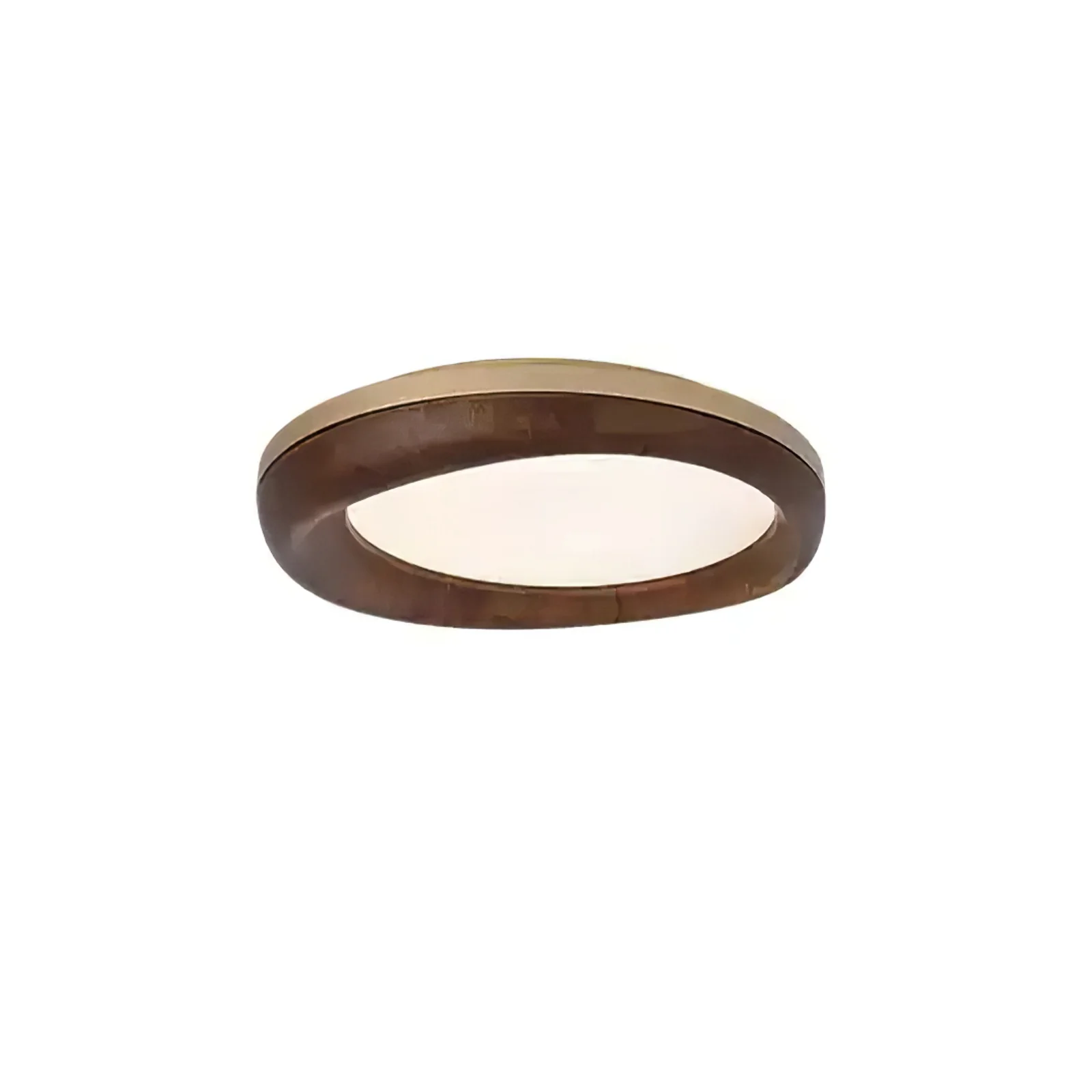 Потолочный светильник Zenova Wood  - ∅45см x 12см, черный, дерево, теплый свет
