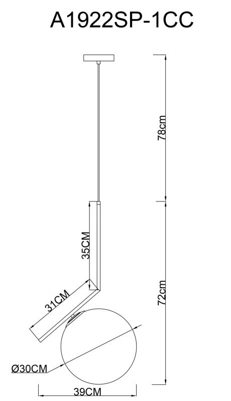 Светильник подвесной Arte Lamp BOLLA-UNICA A1922SP-1CC