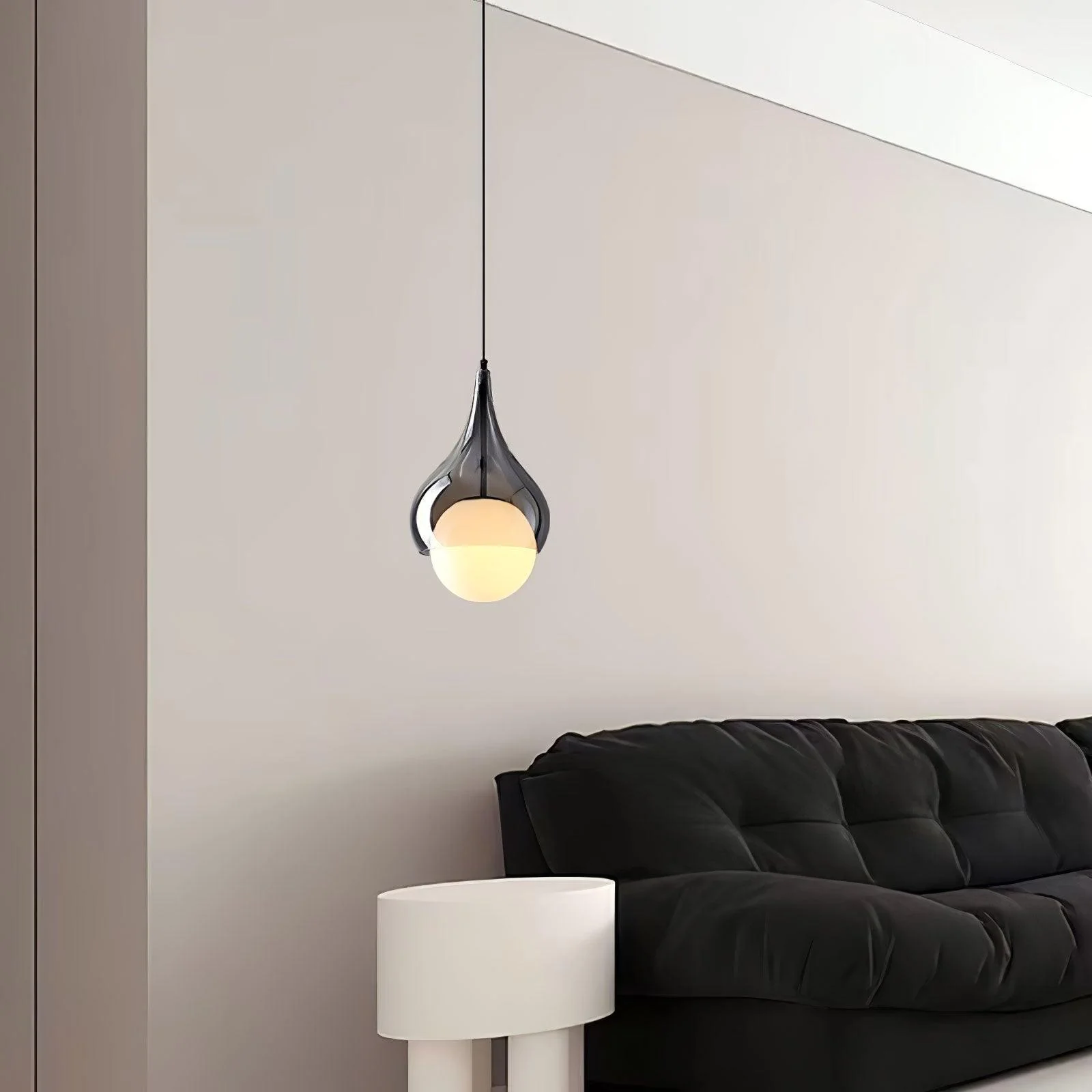 Подвесной светильник Quartet of Light Glass  - модель D Small - ∅70см x 150см, черный, дымчато-серый, 3000-6500К
