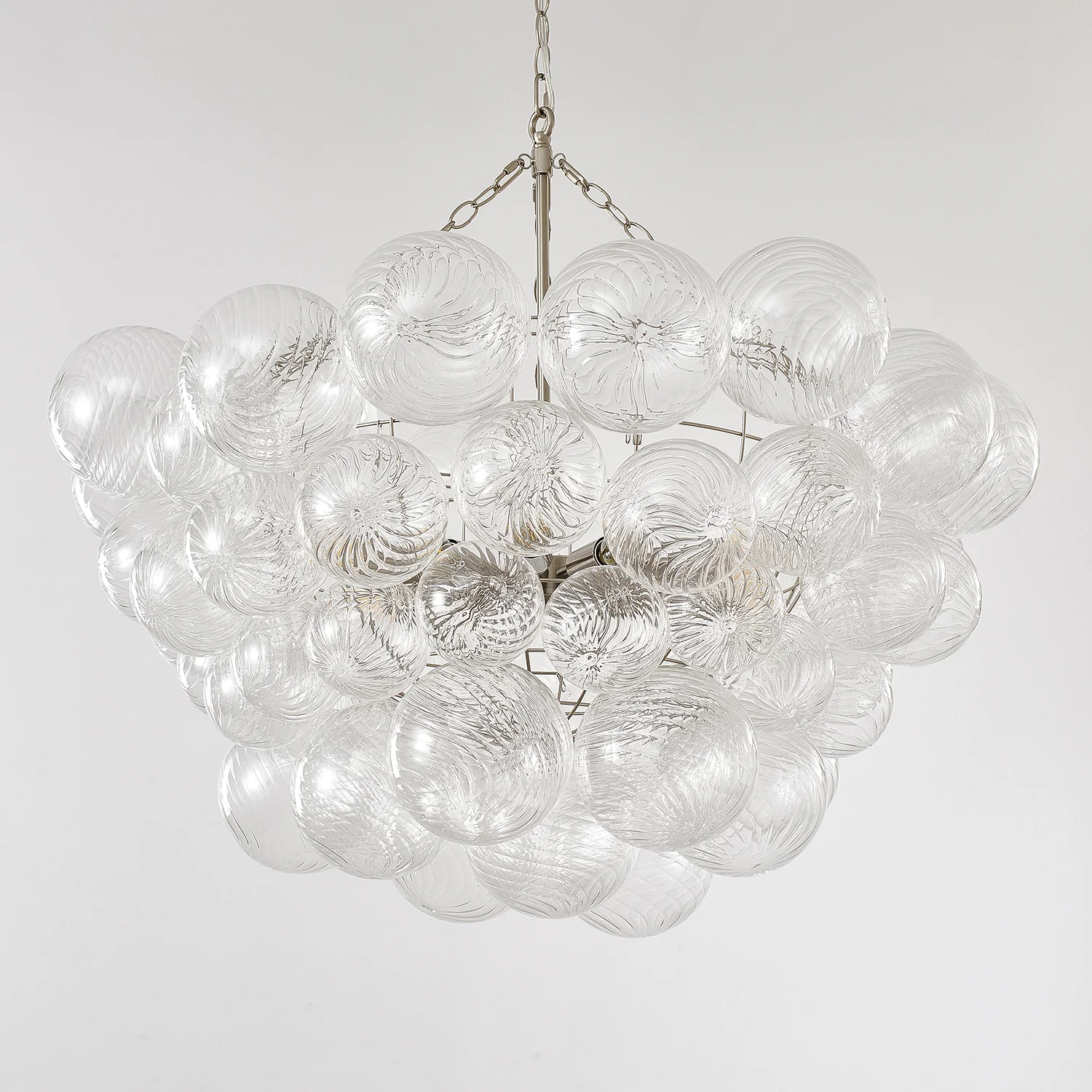 Люстра Glass Ball Bubbles - 10 плафонов ∅76см x 56см, никель, прозрачный