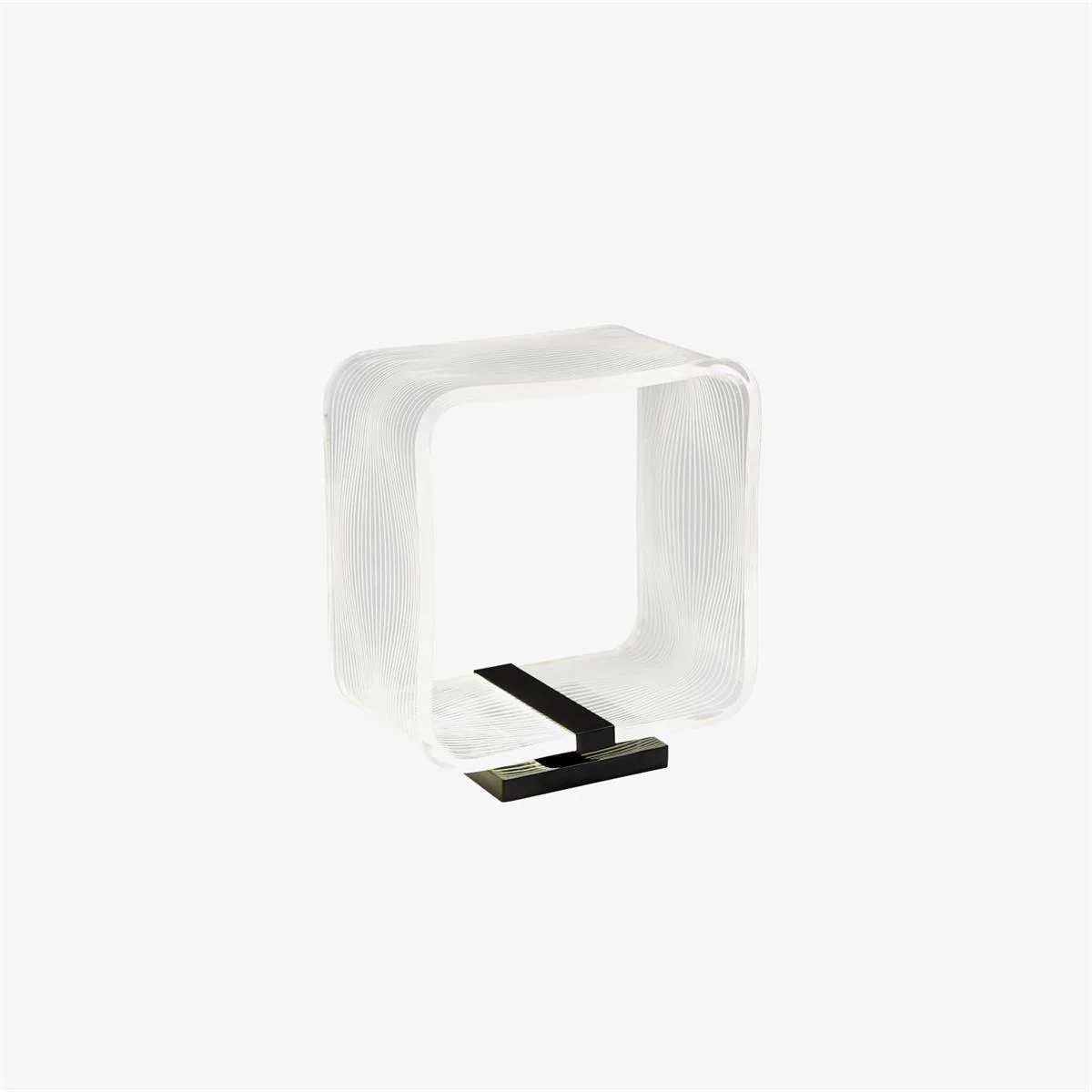Wire Cube Table Lamp - ∅ 11.4″ x H 13″ / Dia 29cm x H 33cm / Black+Clear / UK plug