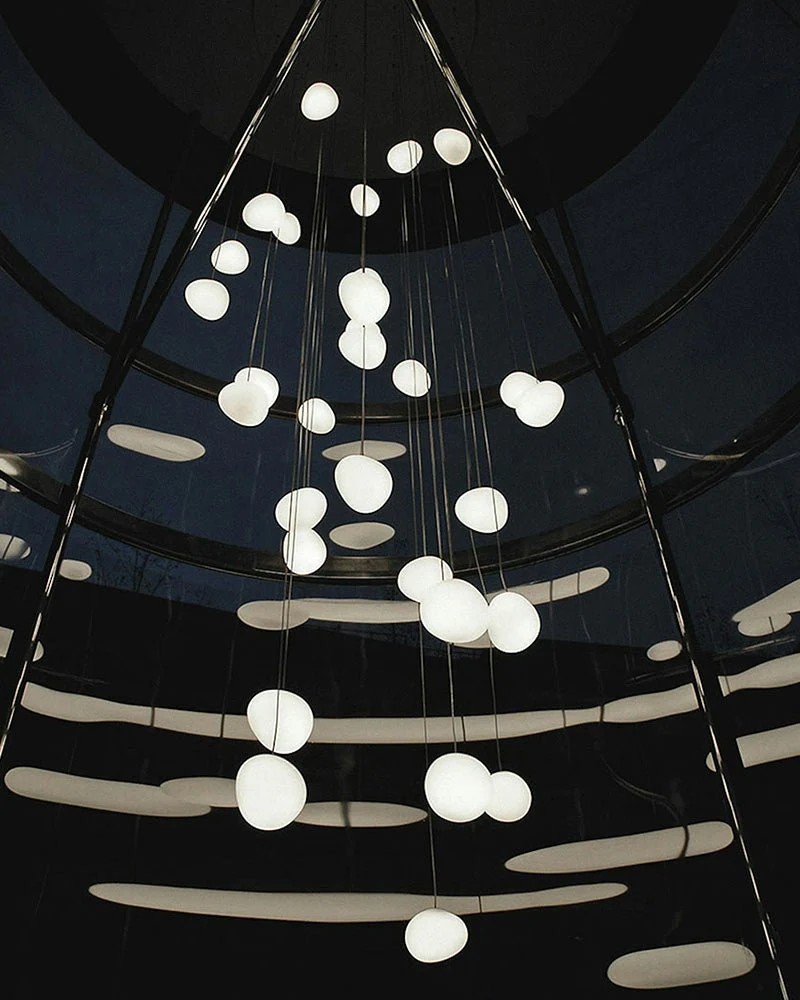 Подвесной светильник Gregg Stone Shape Glass - ∅23см x 16см, белый, теплый свет