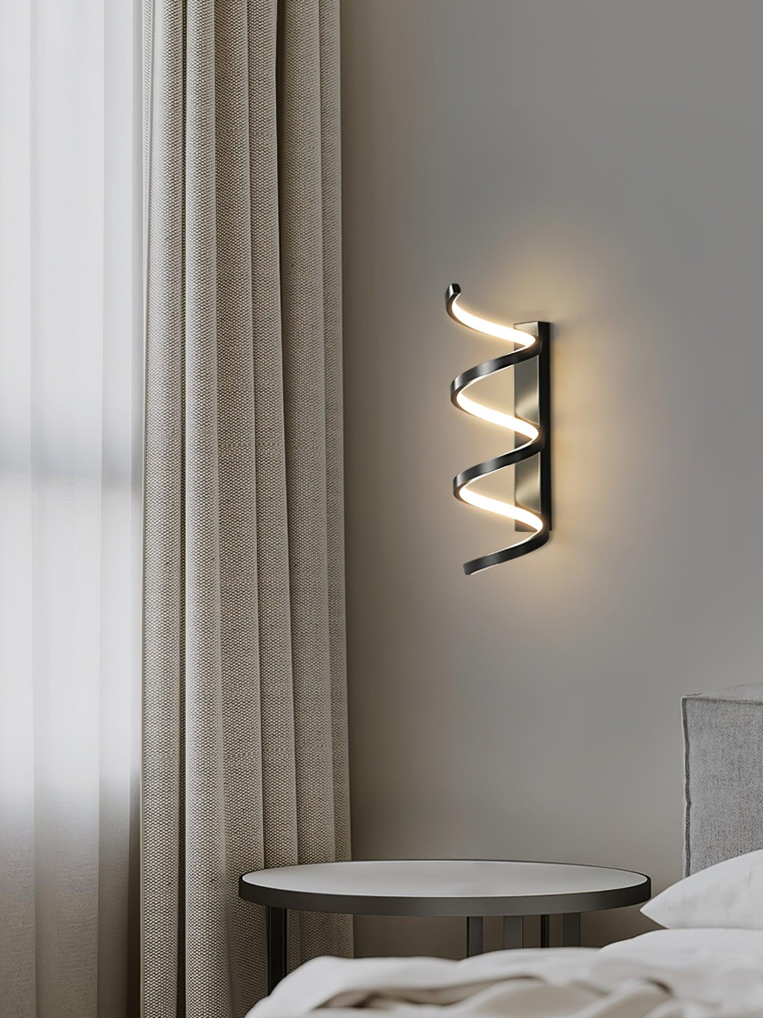 Spiral Wall Light - Set of 2 / Brass / Three-Color Changing Light