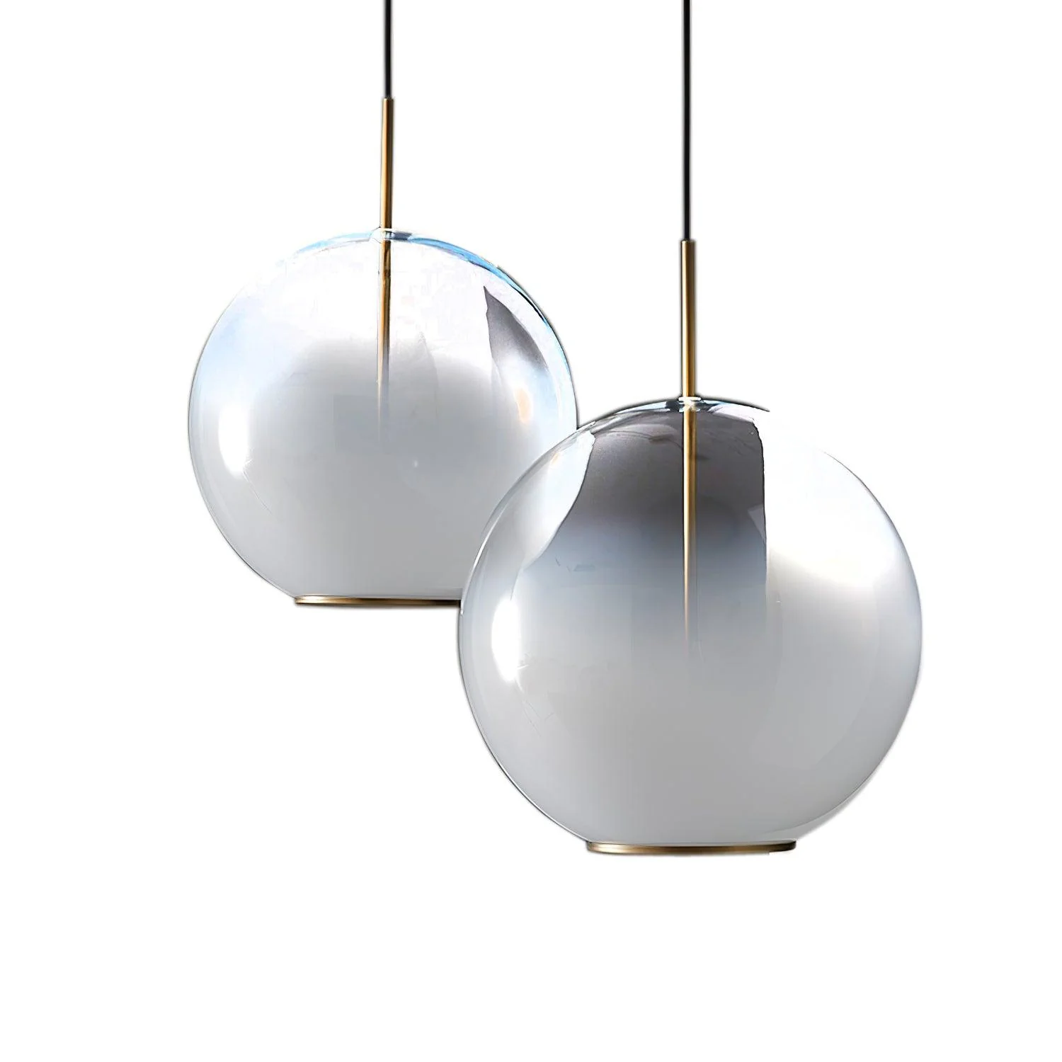 Подвесной светильник Tindari Glass - ∅30см x 150см, белый градиент, теплый свет