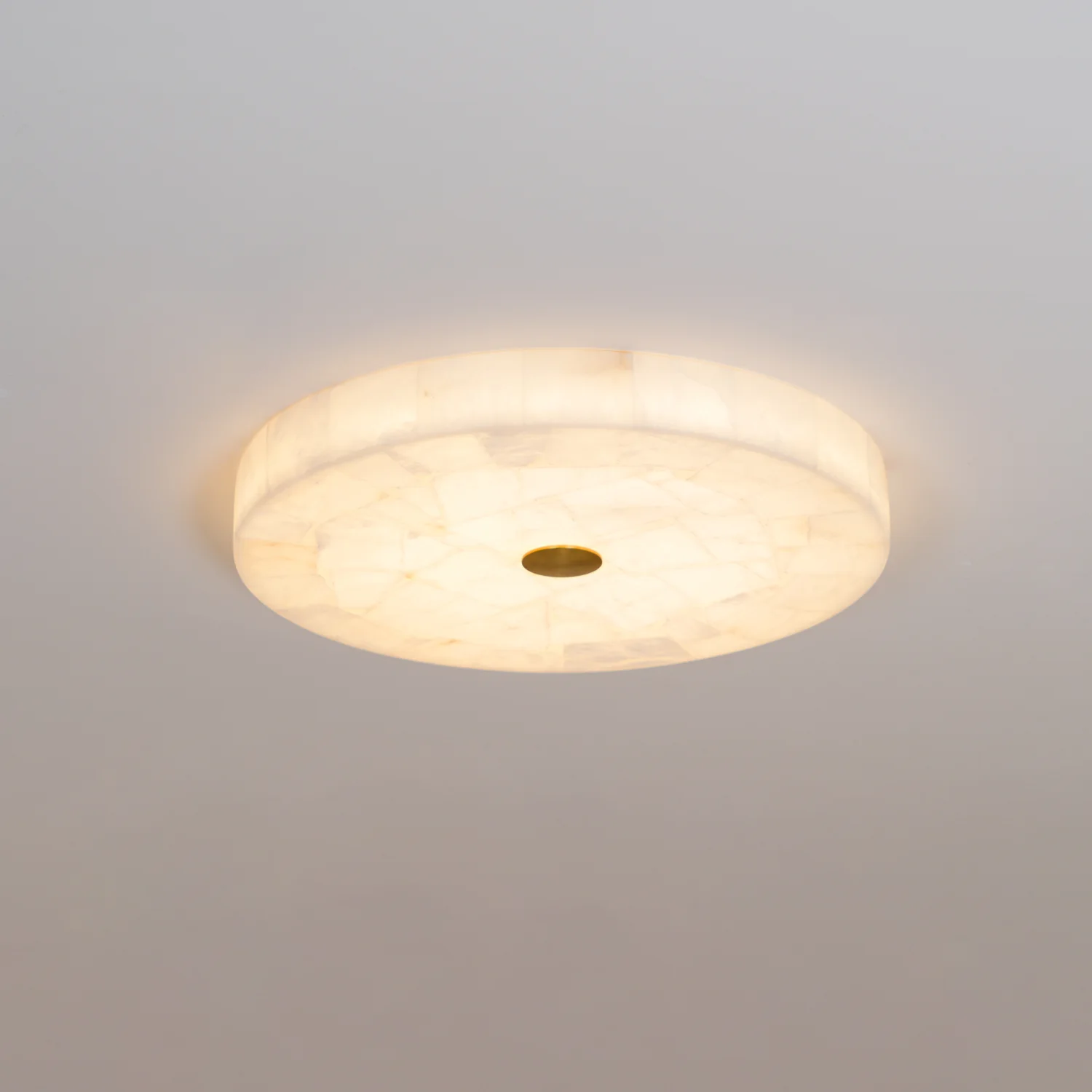Потолочный светильник Round Alabaster - ∅60см x 5см, белый, золотой, холодный свет