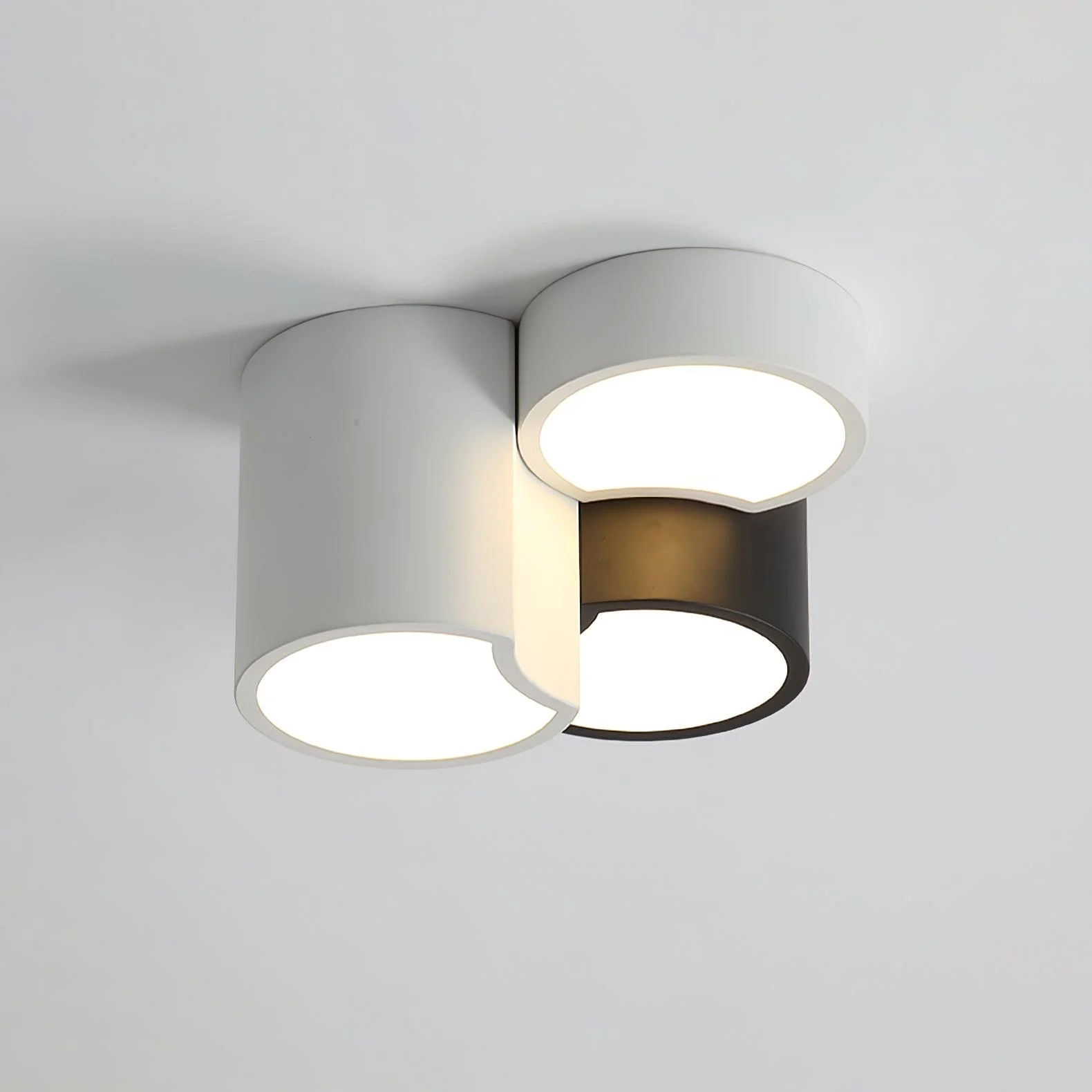 Потолочный светильник Geometric Collection - модель C, ∅30см x 25см, белый, черный, теплый свет
