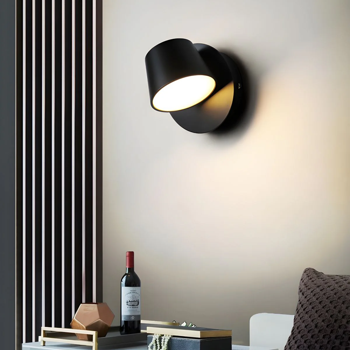 Настенный светильник Angle Adjustable Reading - 1 источник света ∅12см х 12см, черный, теплый свет