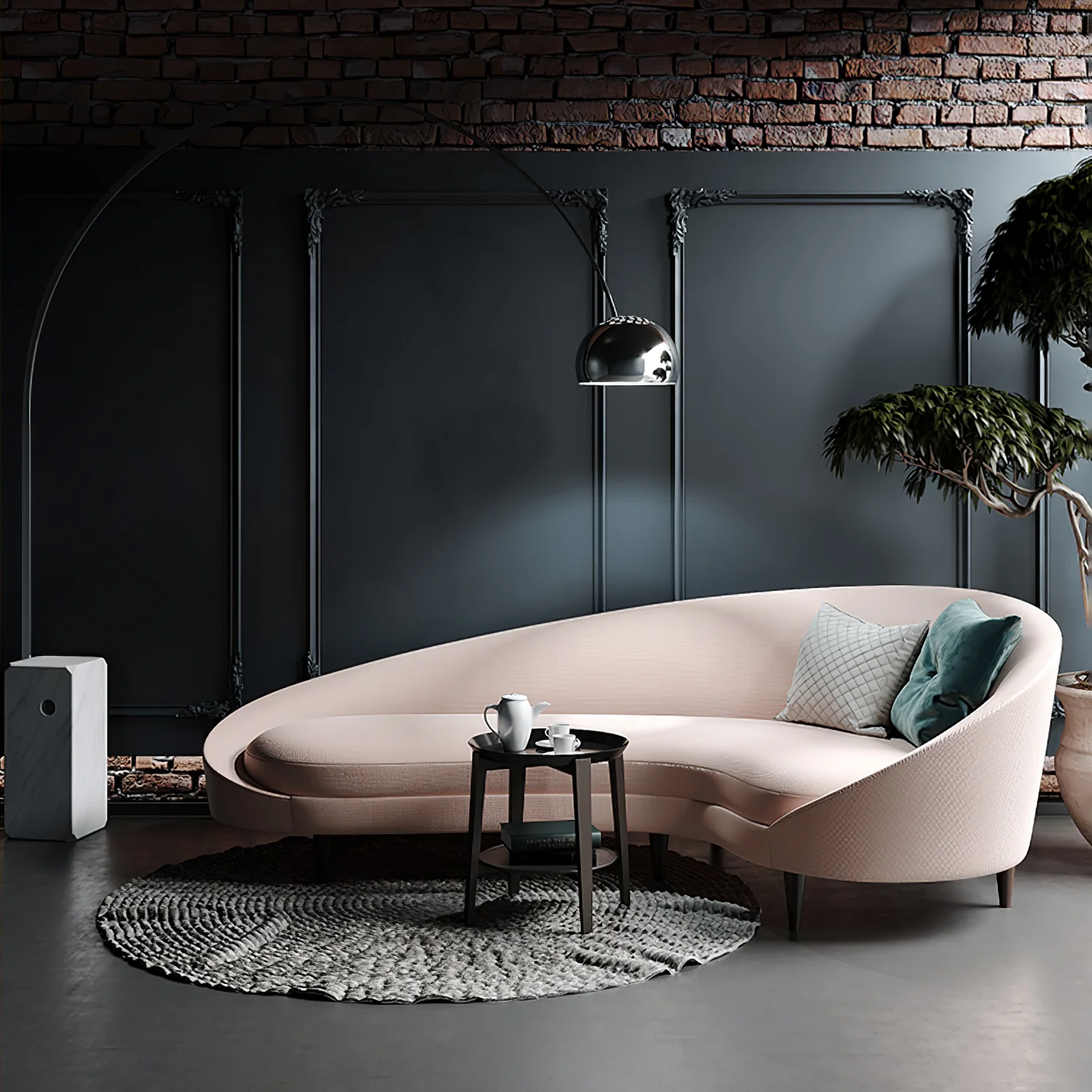 Arcadia Luxe Floor Lamp - W 66.9″ x H 74.8″/ W 170cm x H 190cm / Square Tube / AU plug