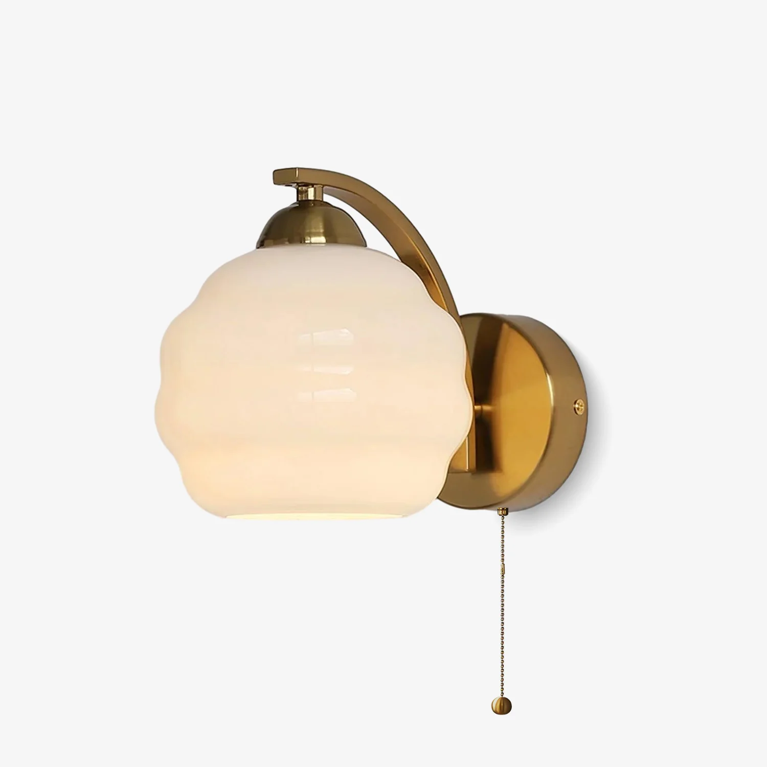 Gatsby Wall Lamp - ∅ 5.9″ x H 6.3″ / Dia 15cm x H 16cm / Chrome+Beige / Set of 2