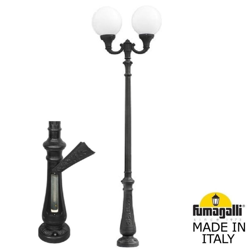 Парковый фонарь FUMAGALLI NEBO OFIR/GLOBE 400 2L черный, бежевый G40.202.R20.AYE27