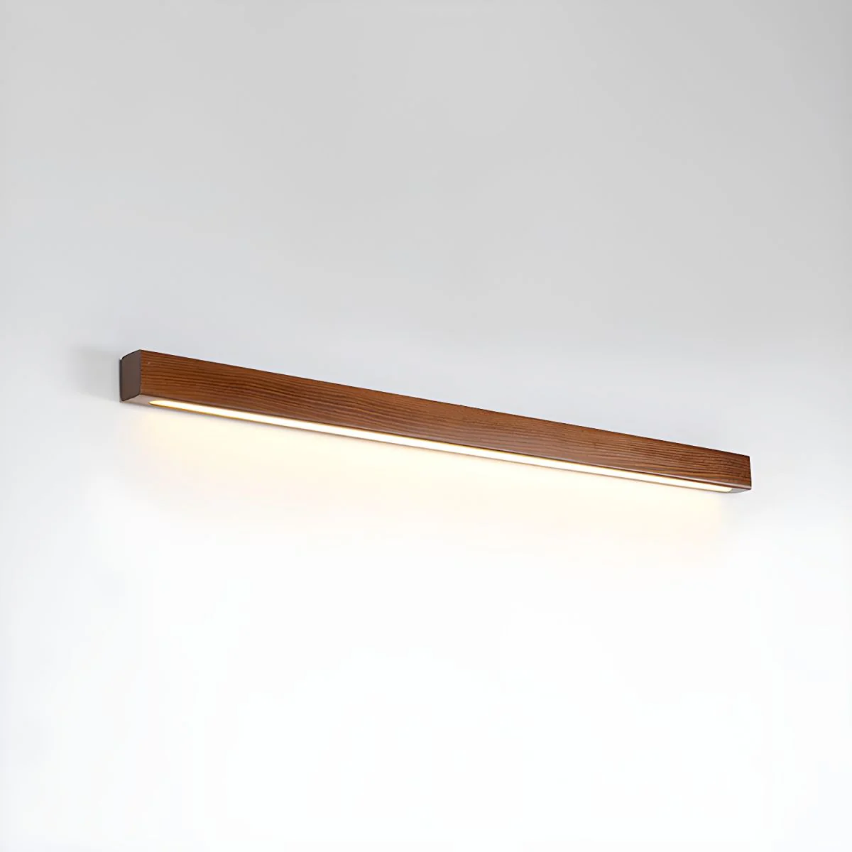 Настенный светильник Arlo Linear Wood - ∅60см x 5см, орех, теплый свет