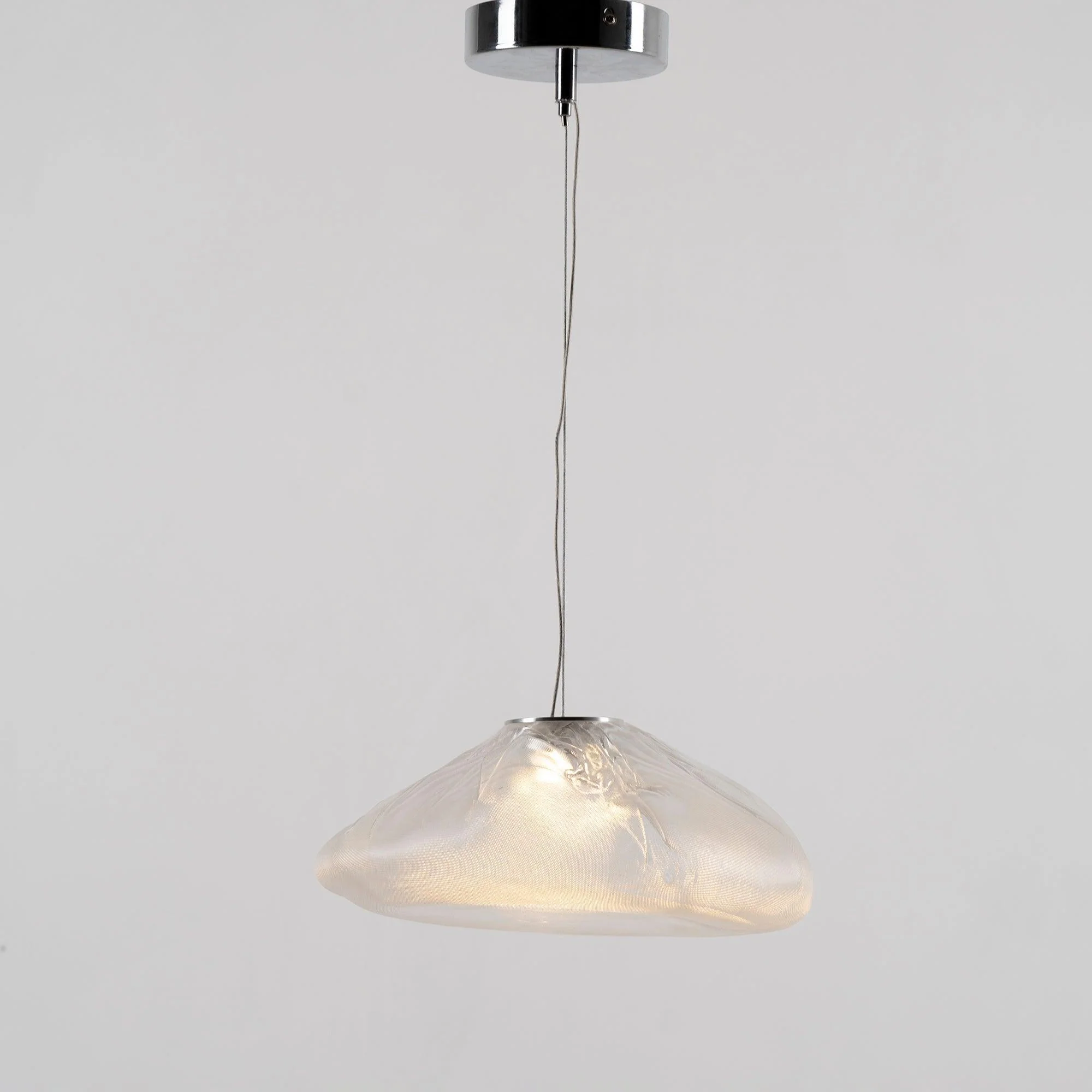 Подвесной светильник Blown Glass Mesh - 20 подвесов, круглое крепление, ∅20см, белый, стекло