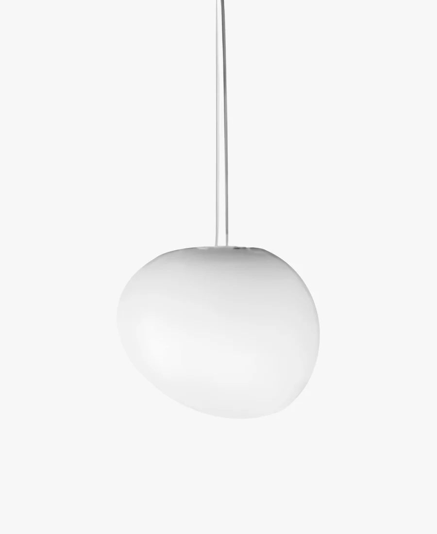 Подвесной светильник Gregg Stone Shape Glass - ∅23см x 16см, белый, теплый свет
